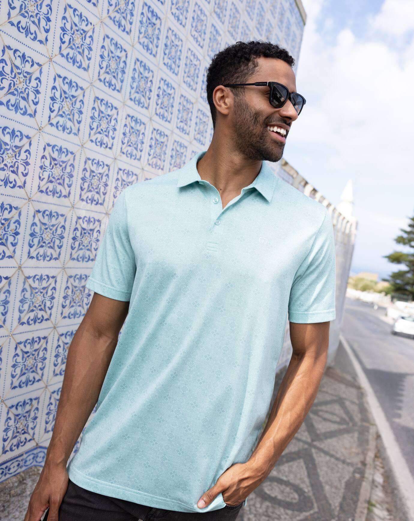 Eggshell Blue Travis Mathew Acropolis Polo
