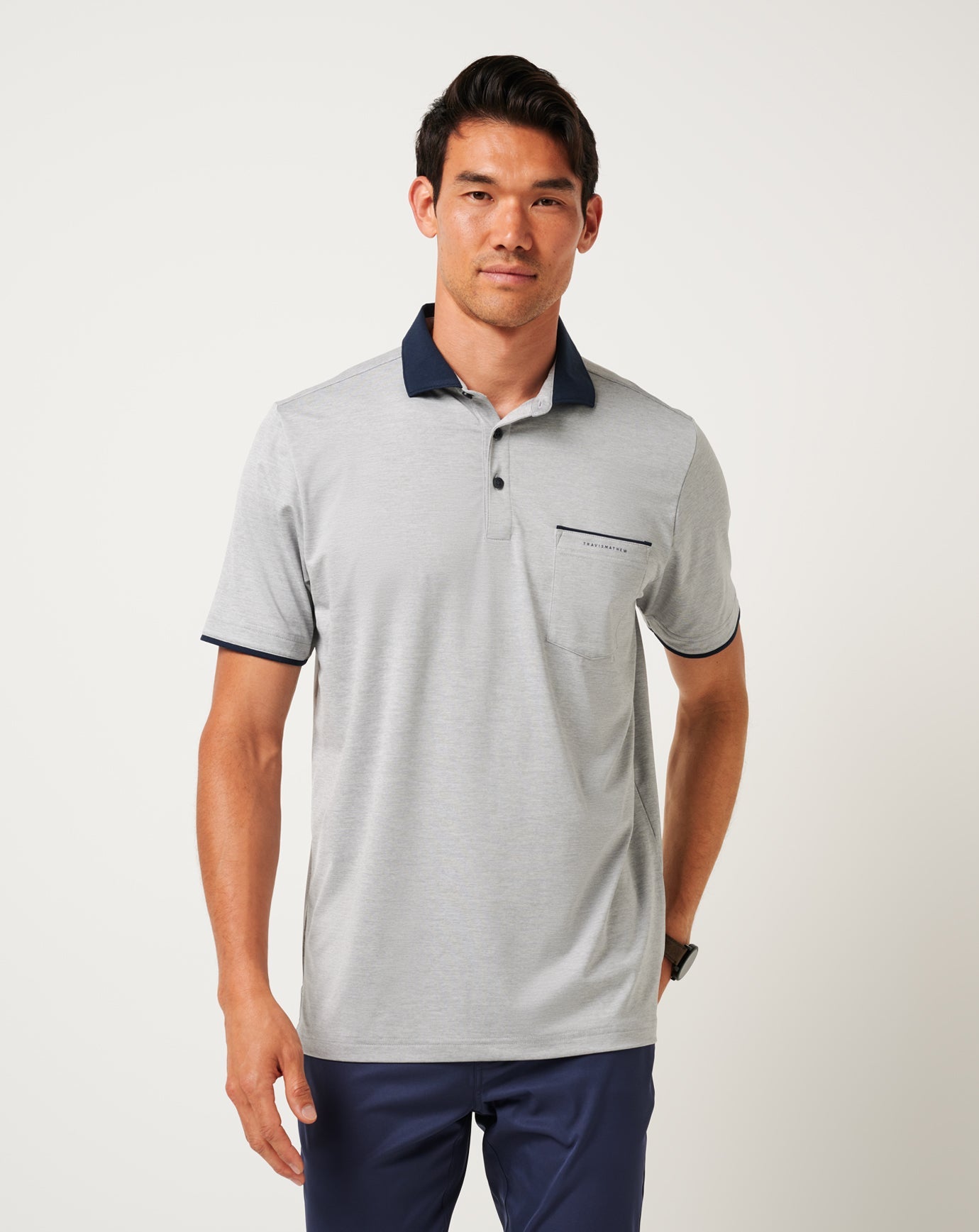 Heather Medium Grey Travis Mathew Call It Off Polo