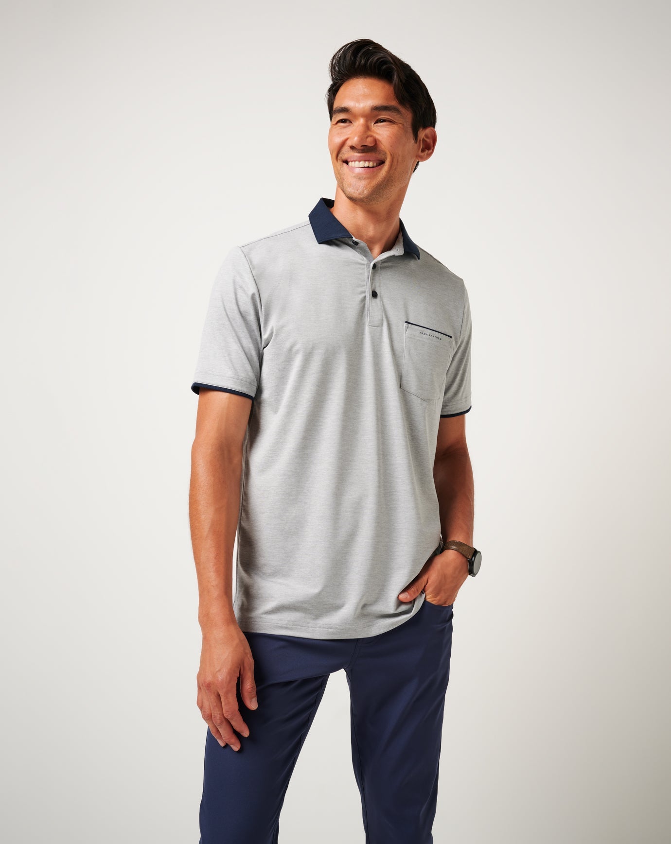 Heather Medium Grey Travis Mathew Call It Off Polo