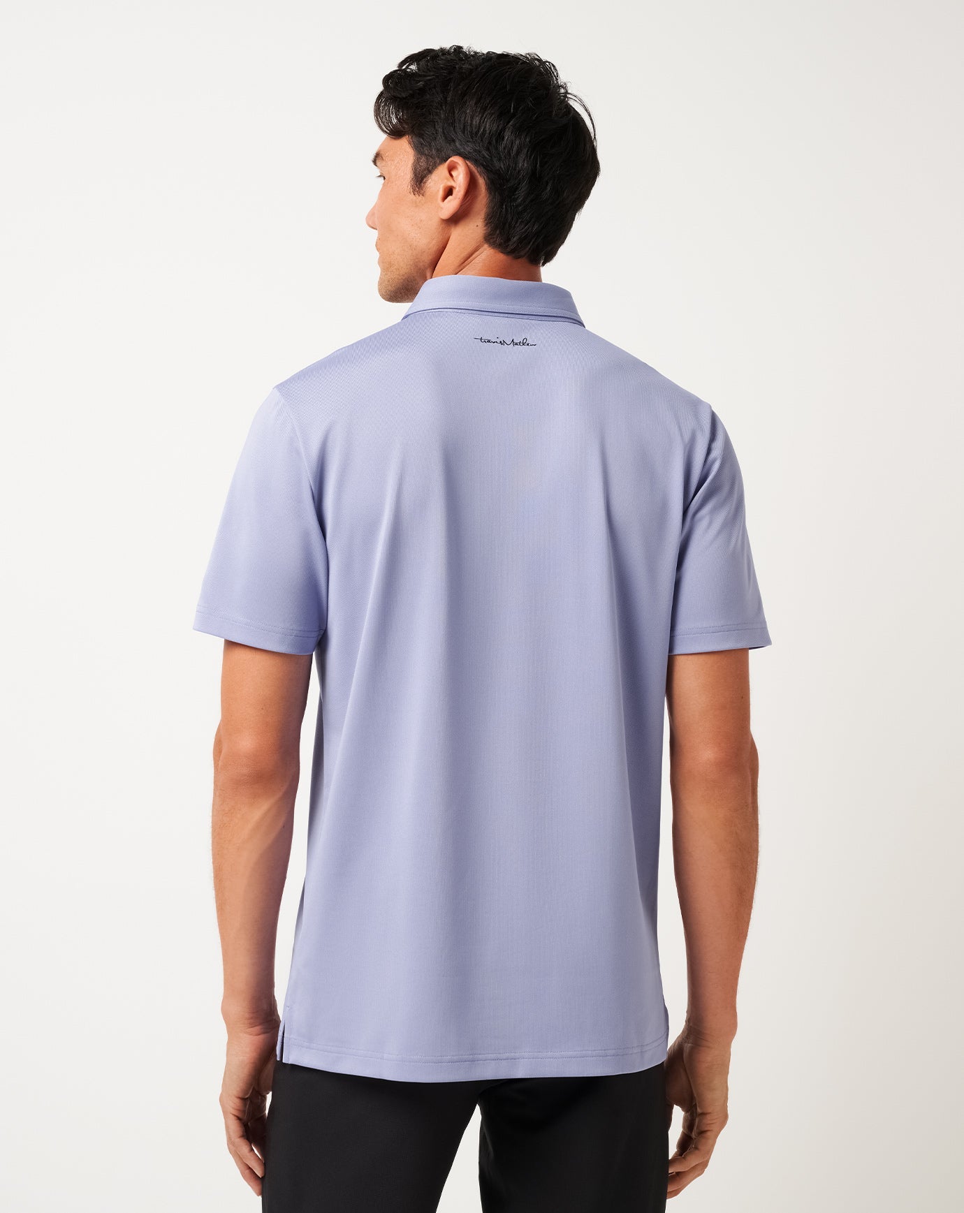 Heather Violet Storm Travis Mathew Good Good Chest Stripe Polo