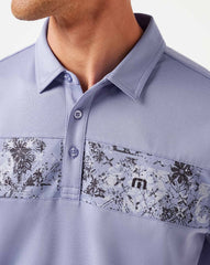 Heather Violet Storm Travis Mathew Good Good Chest Stripe Polo