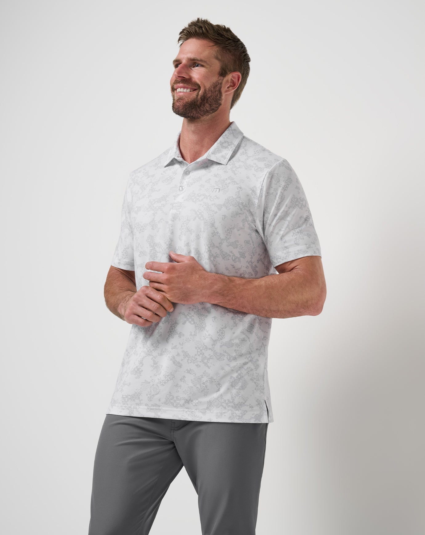 White Travis Mathew Featherweight Steep Wave Polo