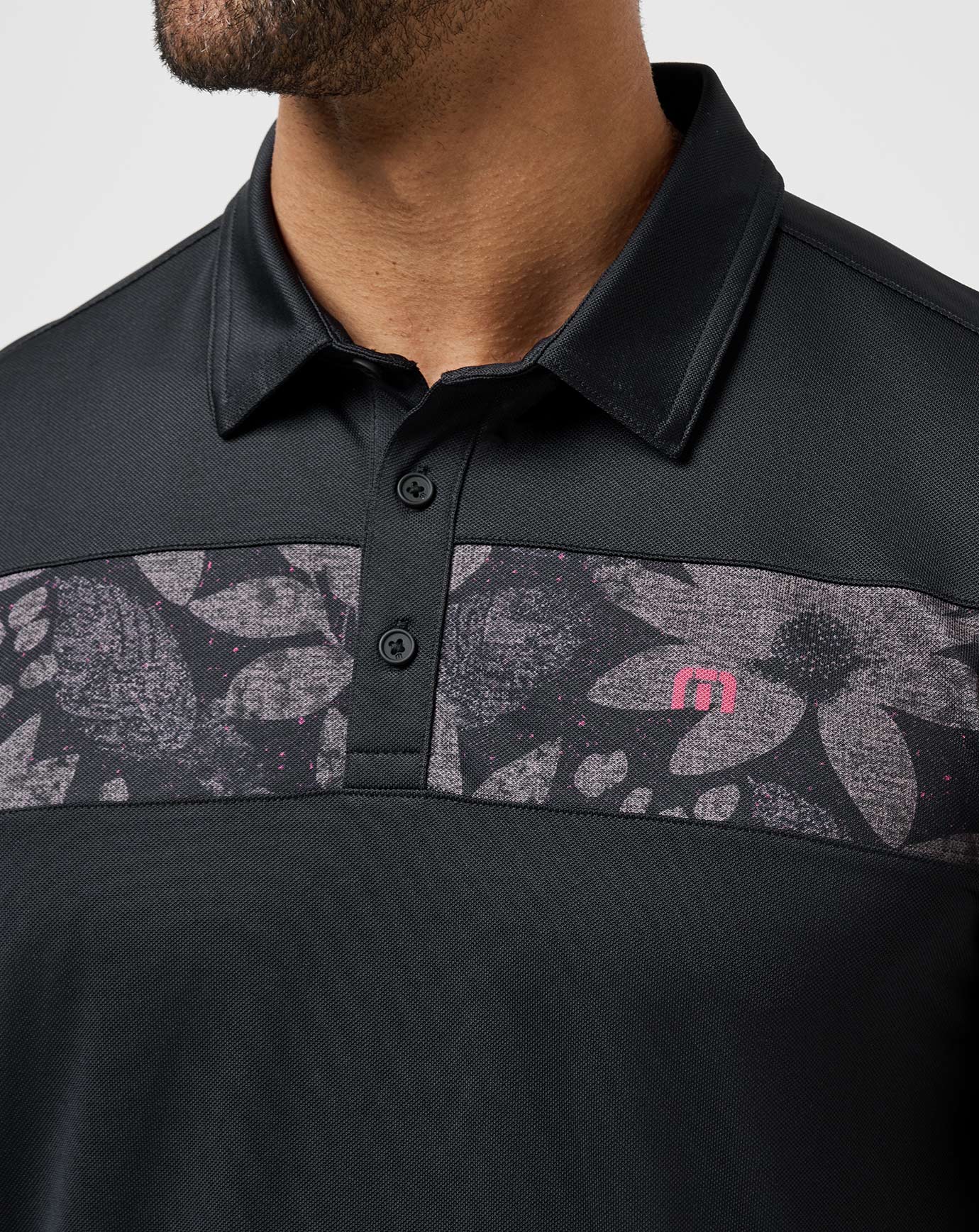 Black/Damson Travis Mathew Good Good Chest Stripe Polo