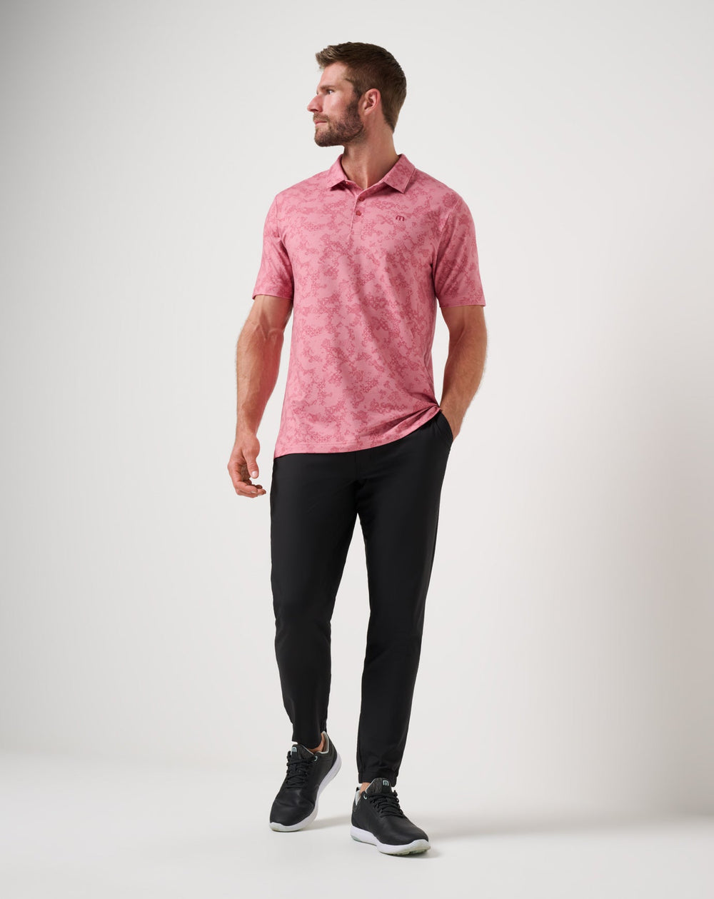 Dusty Rose Travis Mathew Featherweight Steep Wave Polo