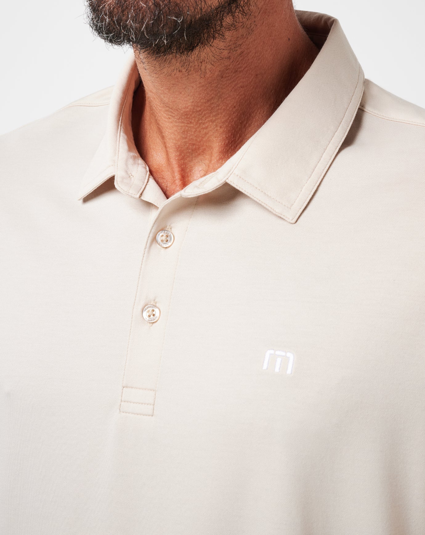 Italian Sand Travis Mathew Featherweight Long Sleeve Polo