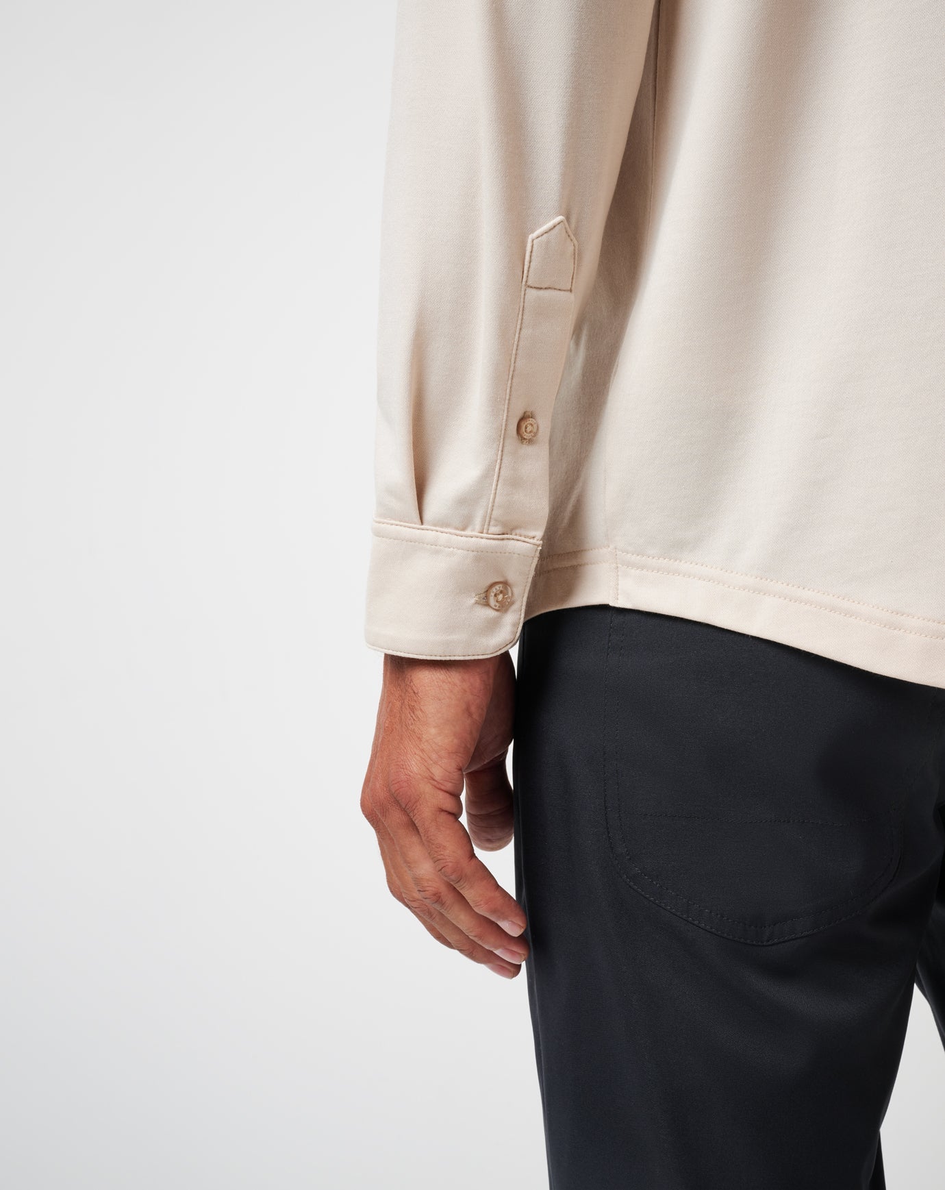 Italian Sand Travis Mathew Featherweight Long Sleeve Polo