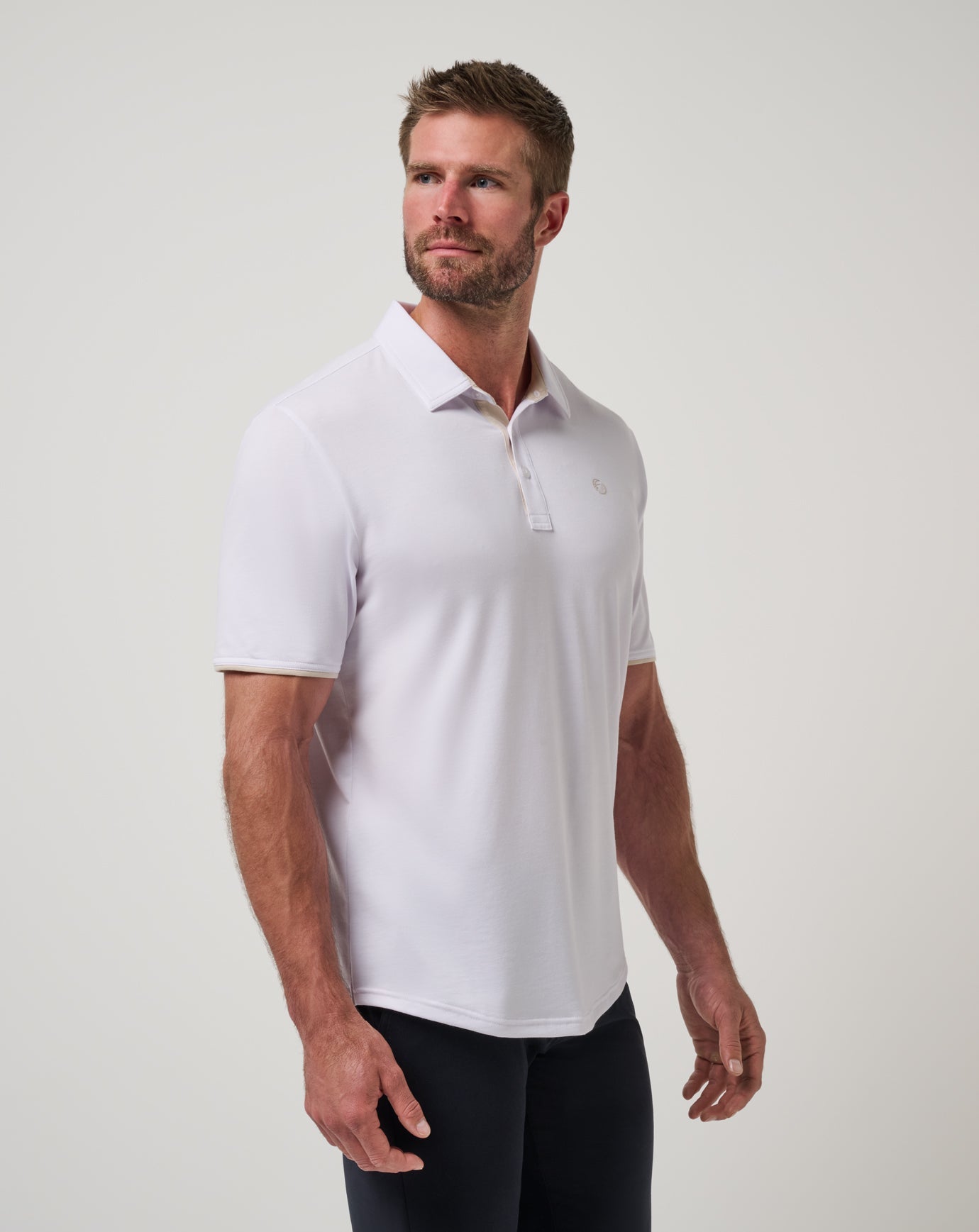White Travis Mathew Featherweight On The Grind Polo