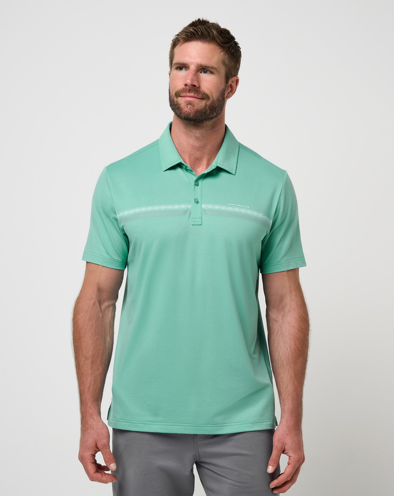 Wasabi Travis Mathew Featherweight Chest Stripe Polo