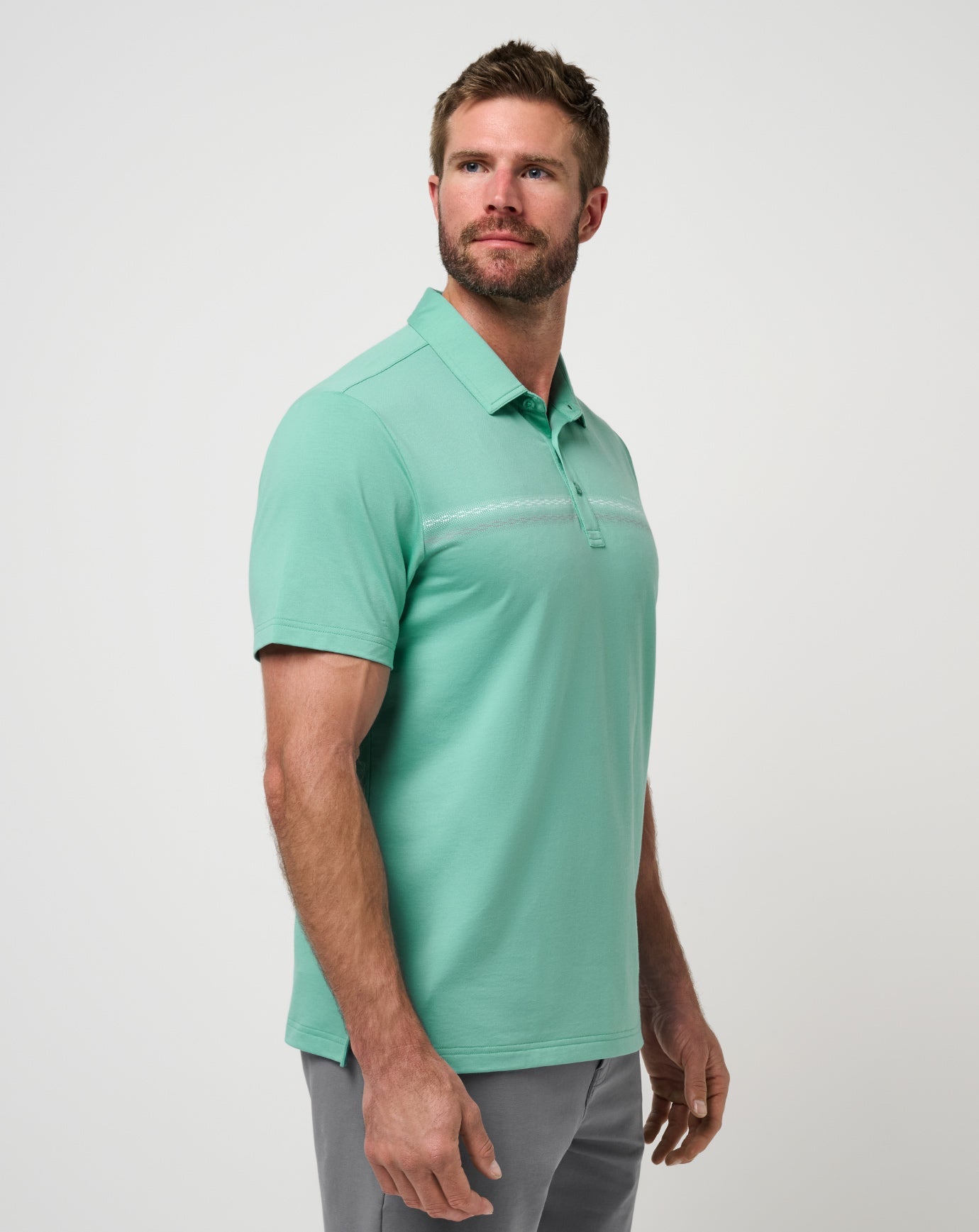 Wasabi Travis Mathew Featherweight Chest Stripe Polo
