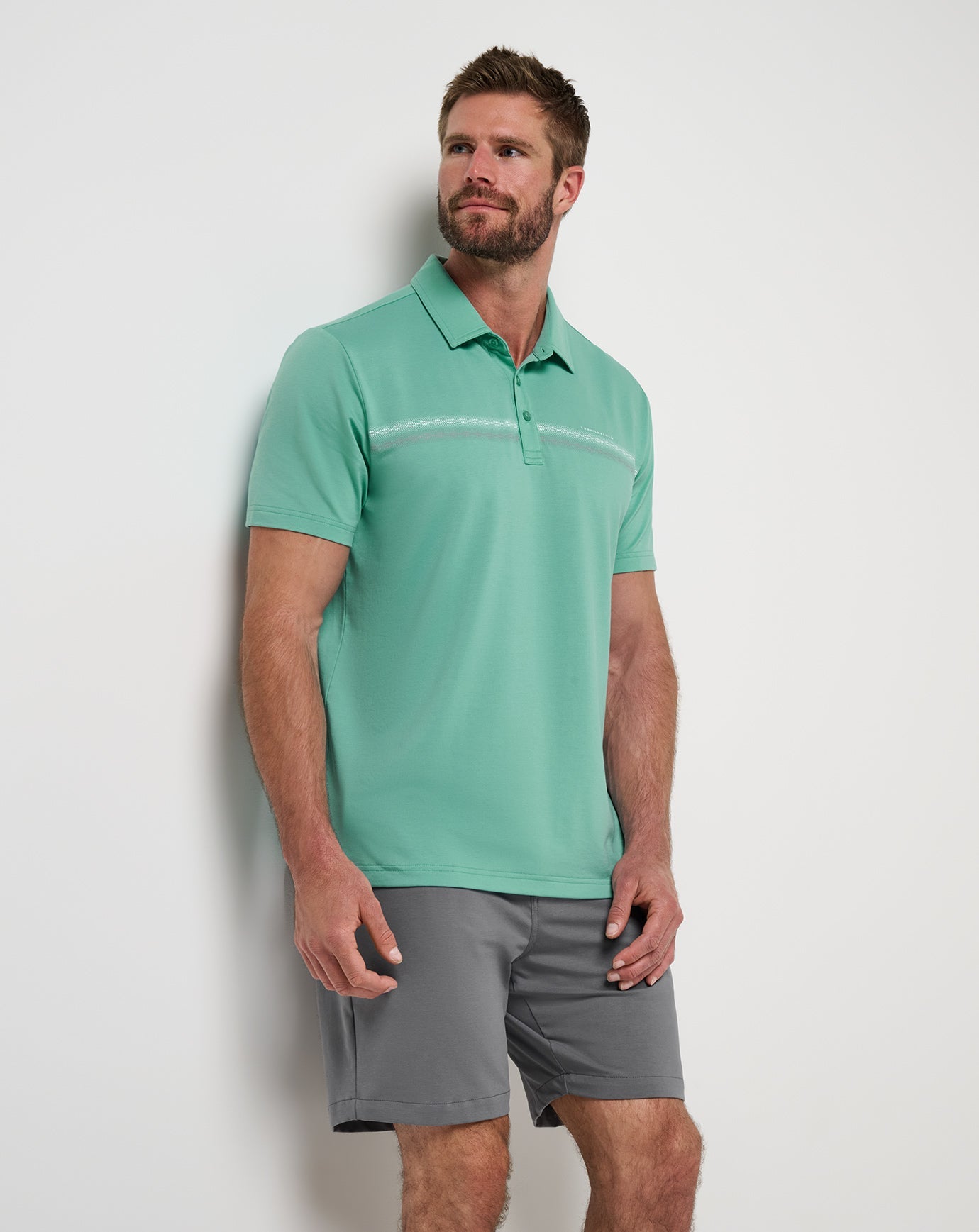 Wasabi Travis Mathew Featherweight Chest Stripe Polo