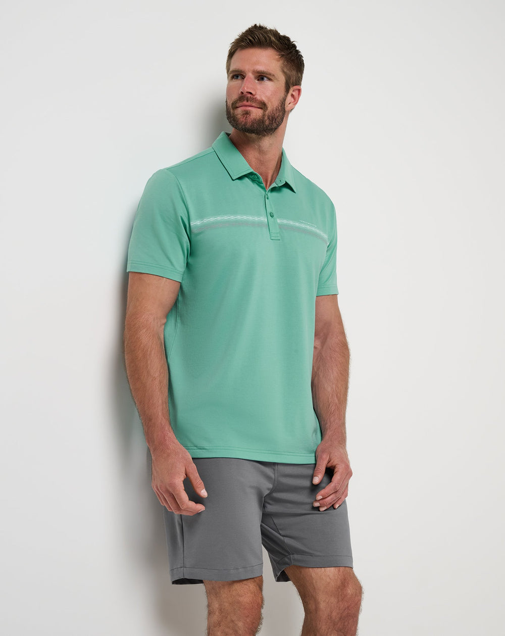 Wasabi Travis Mathew Featherweight Chest Stripe Polo