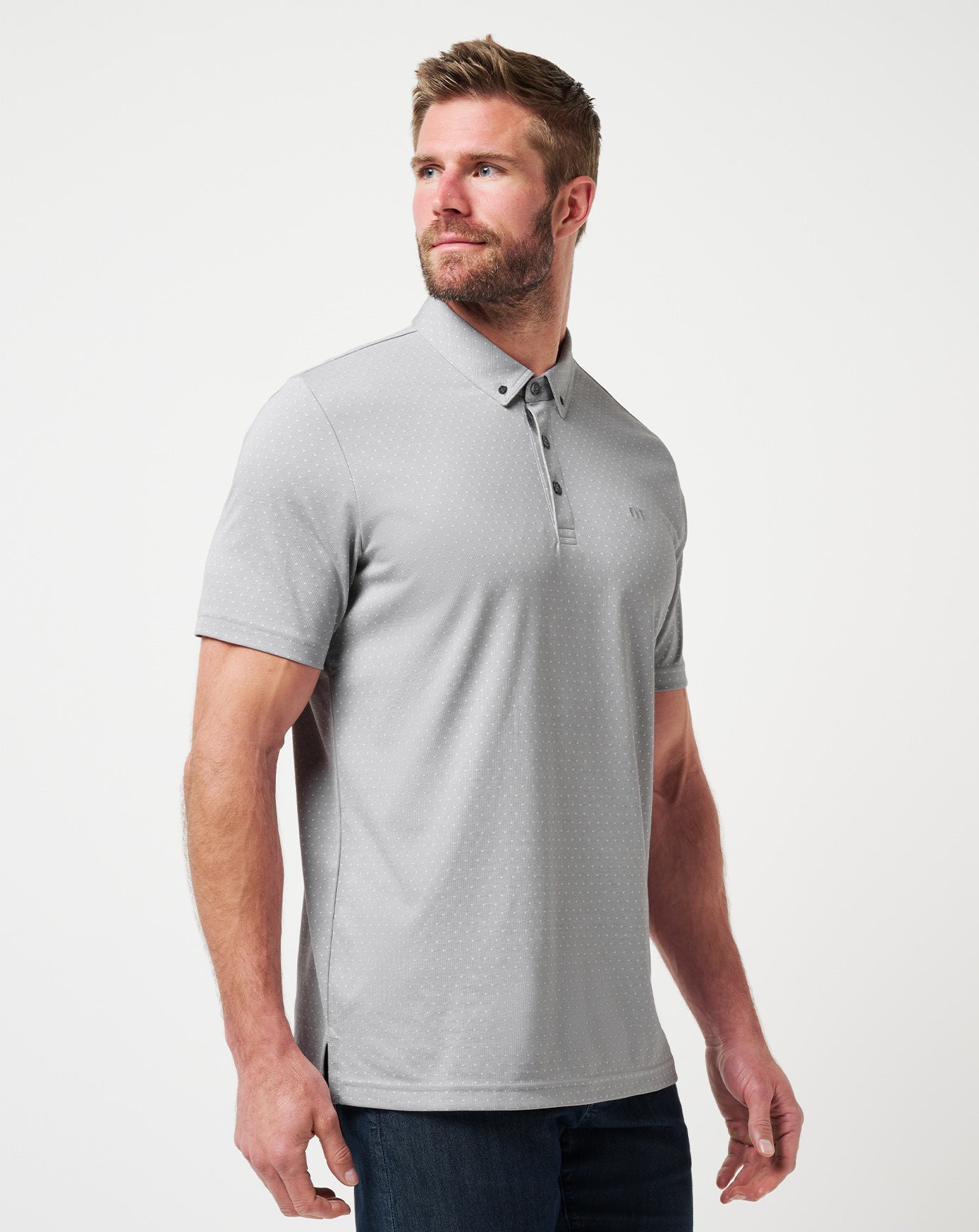 Heather Light Grey Travis Mathew Handsome Town 3.0 Polo