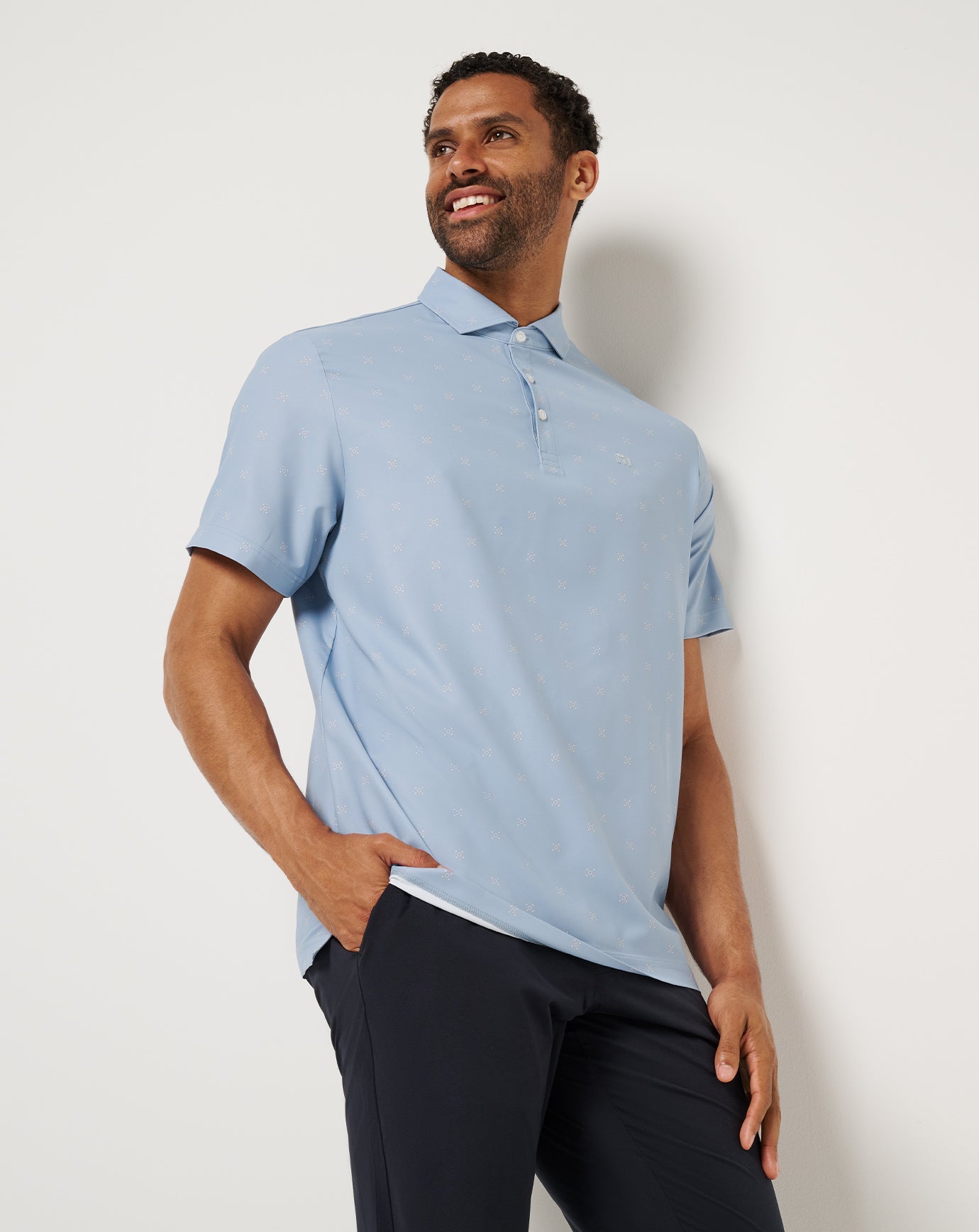 Dusty Blue Travis Mathew Air Taxi Polo