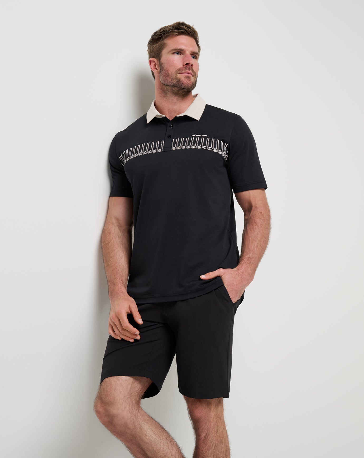 Black Travis Mathew Stick Side Polo