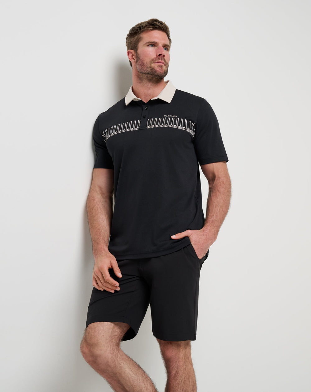 Black Travis Mathew Stick Side Polo