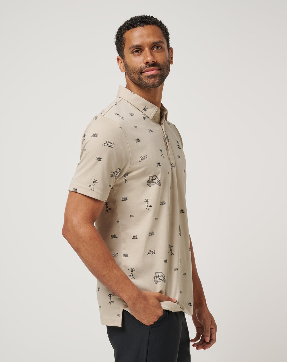 Italian Sand Travis Mathew Golf Sucks Polo