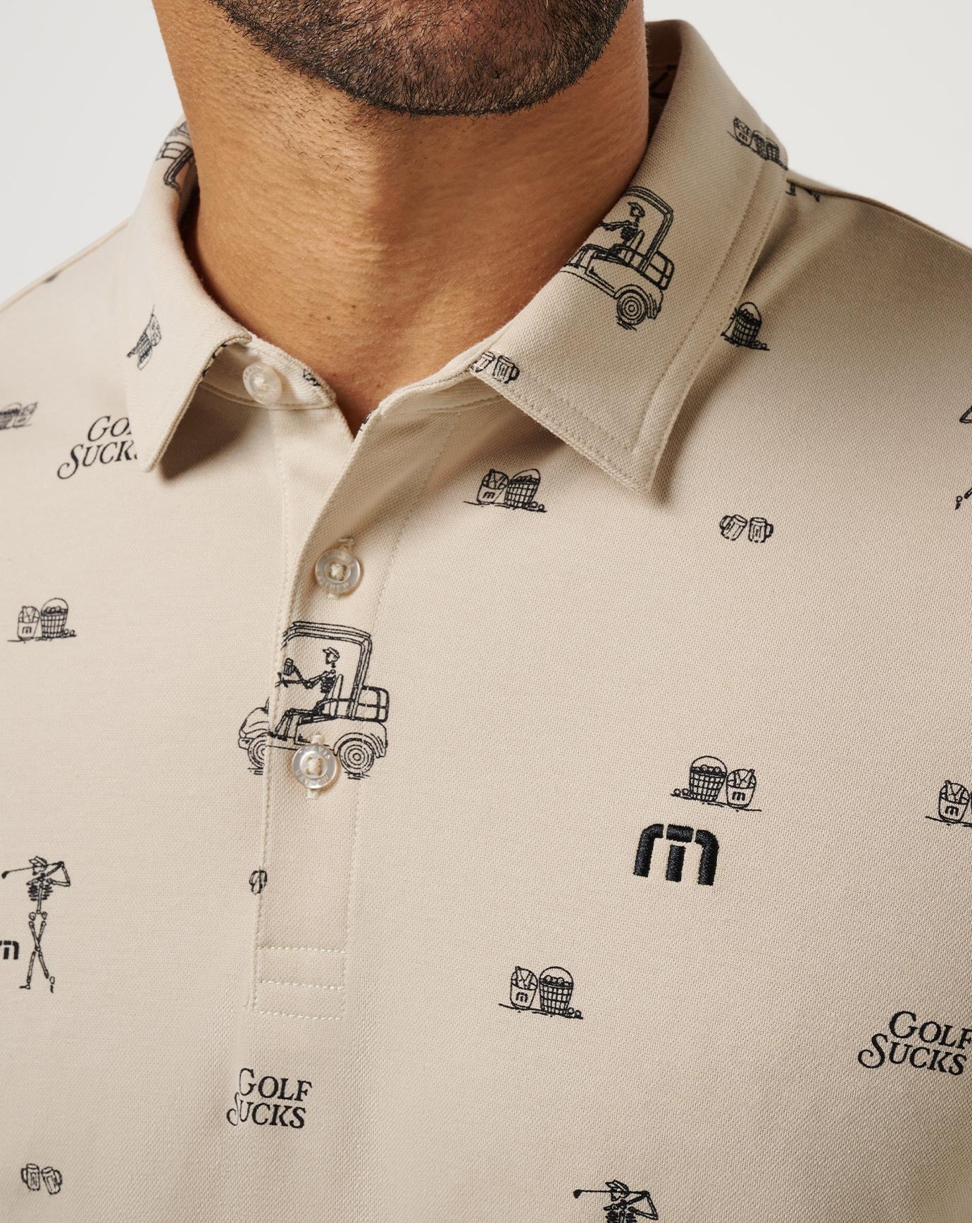 Italian Sand Travis Mathew Golf Sucks Polo