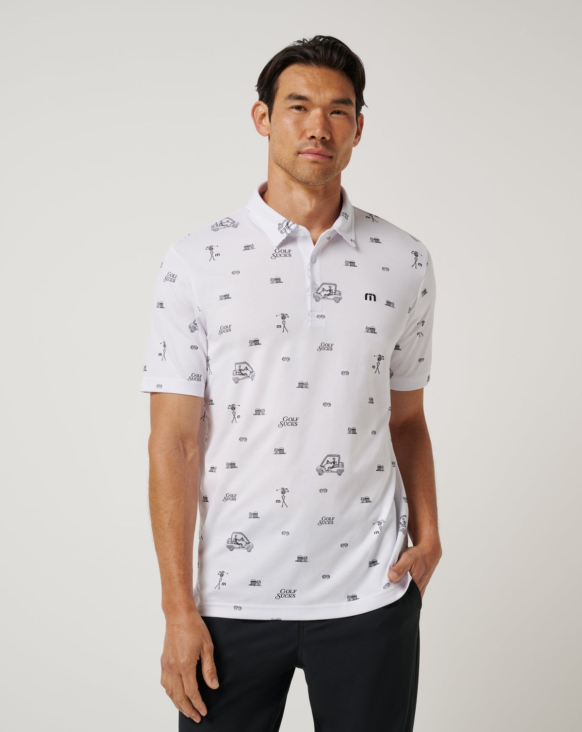 White Travis Mathew Golf Sucks Polo