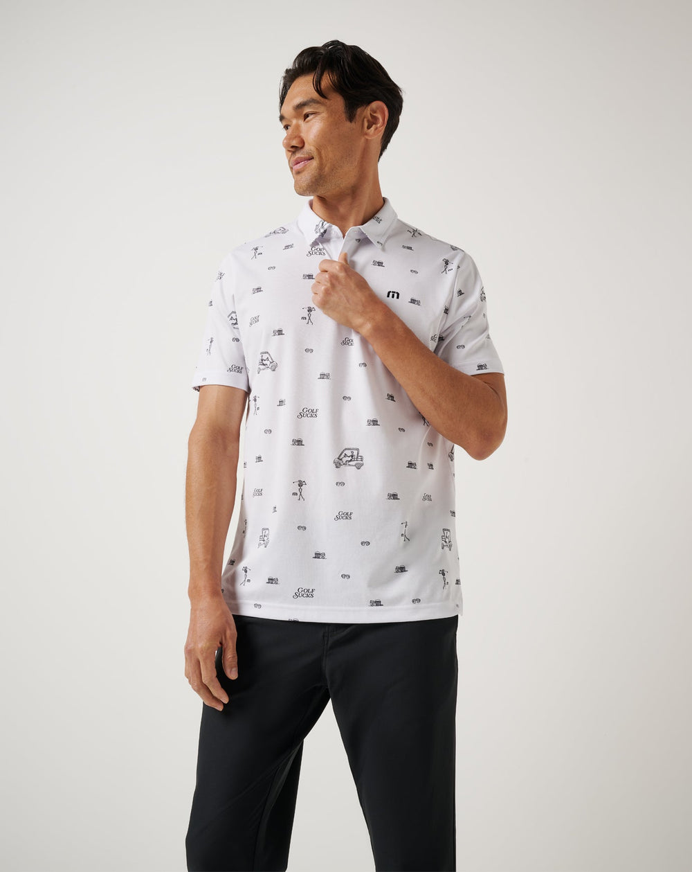White Travis Mathew Golf Sucks Polo