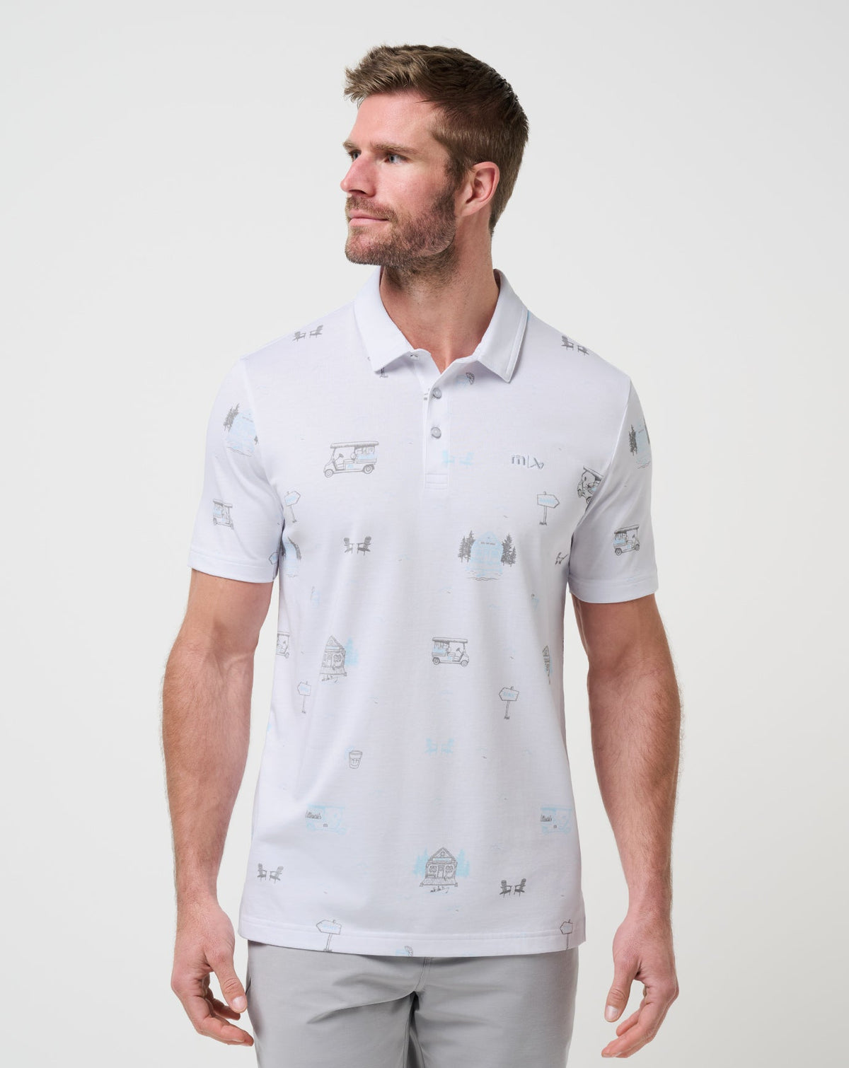 White Travis Mathew Snow Chance Polo