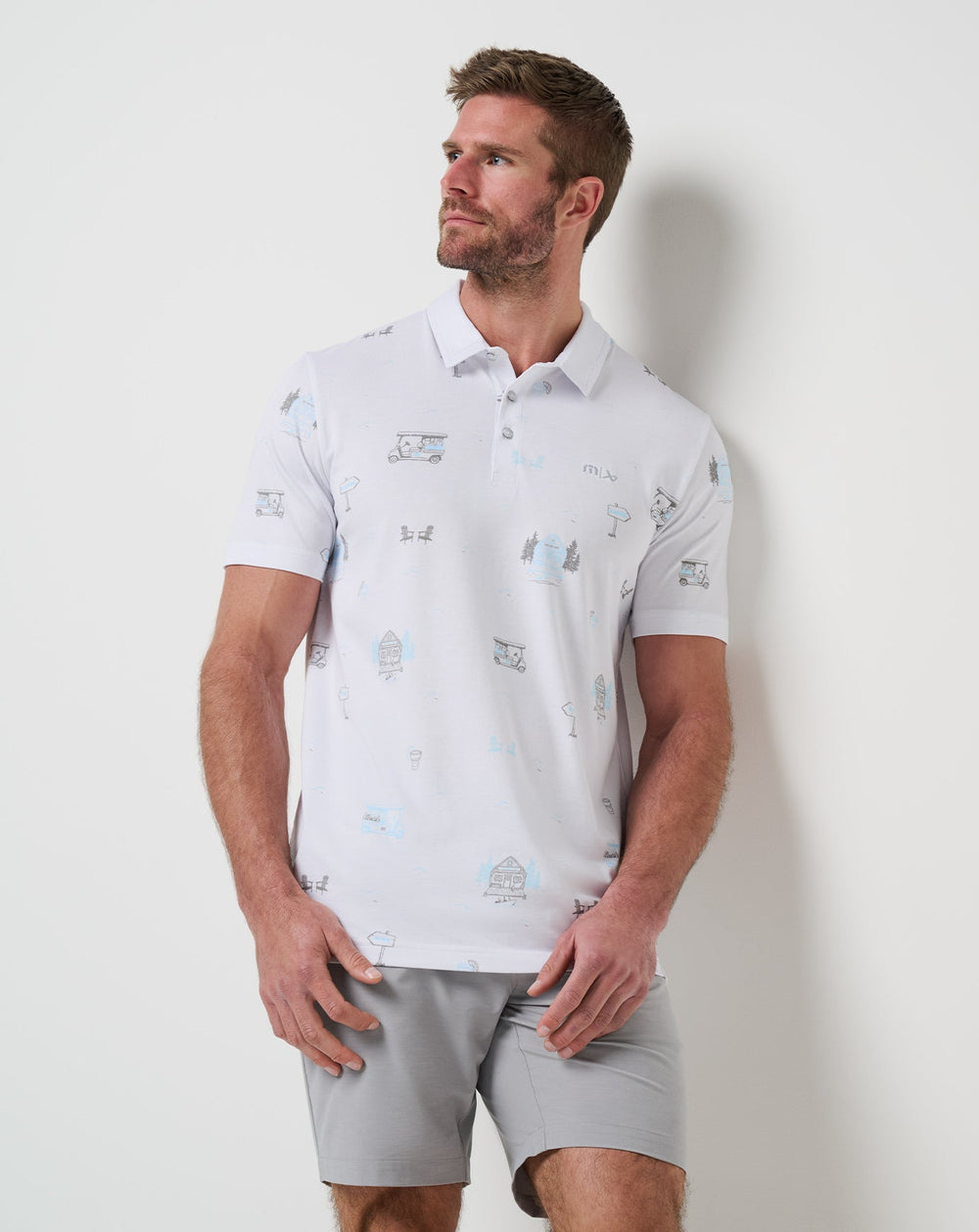 White Travis Mathew Snow Chance Polo