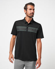 Black/Eggshell Travis Mathew Good Good Chest Stripe Polo