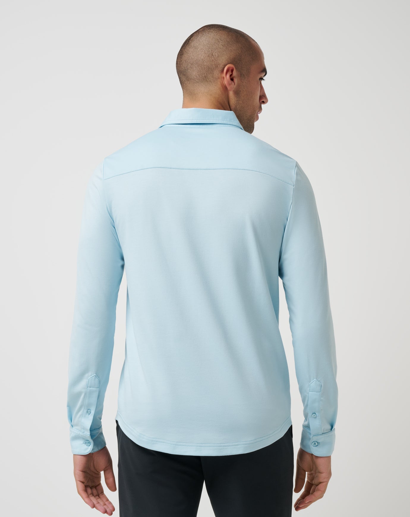Cory Blue Travis Mathew Featherweight Long Sleeve Polo