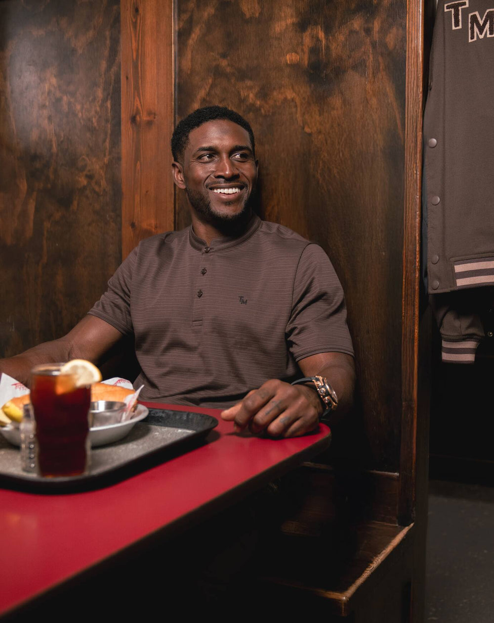 Chocolate Brown Travis Mathew Winning Record Henley Polo