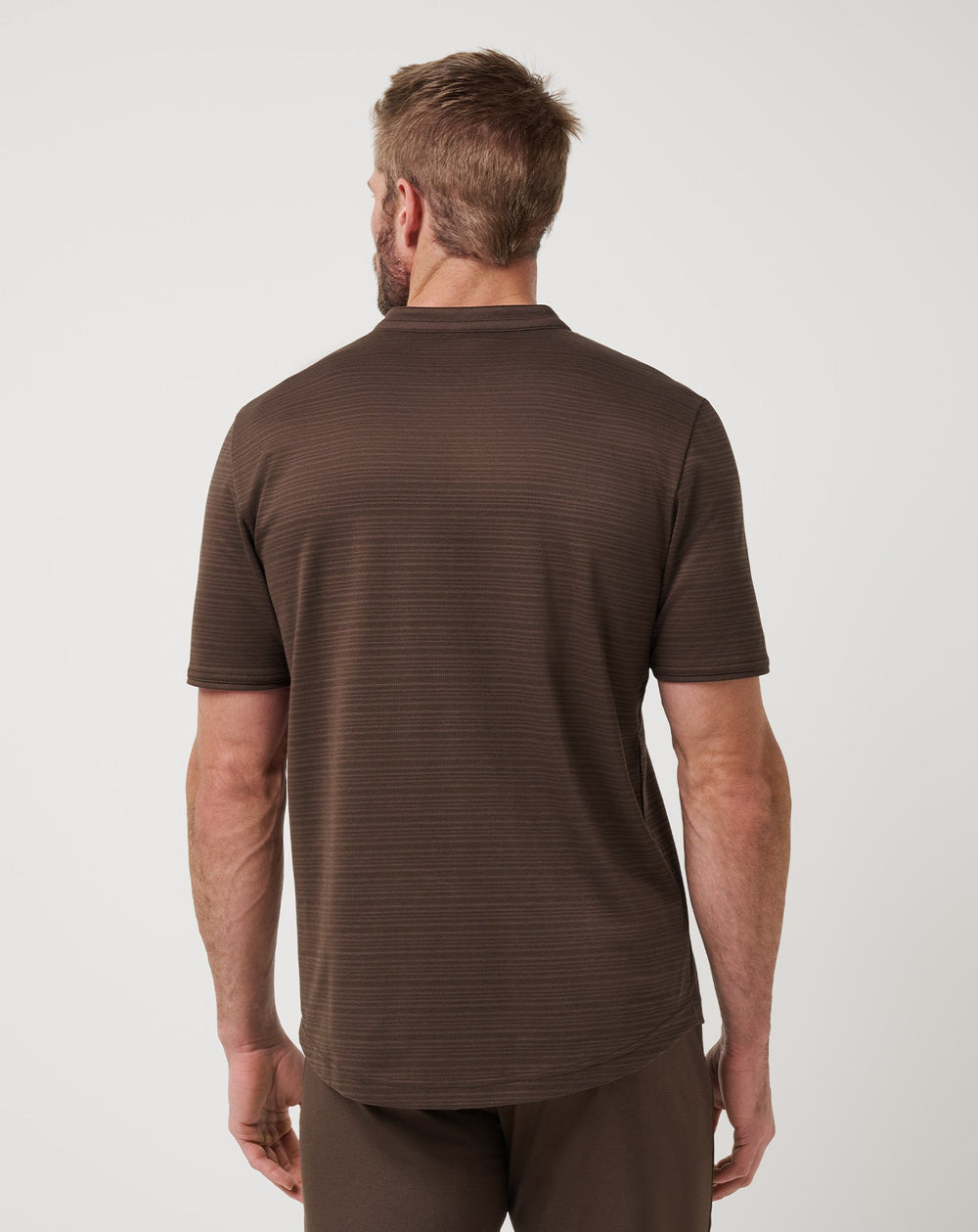 Chocolate Brown Travis Mathew Winning Record Henley Polo