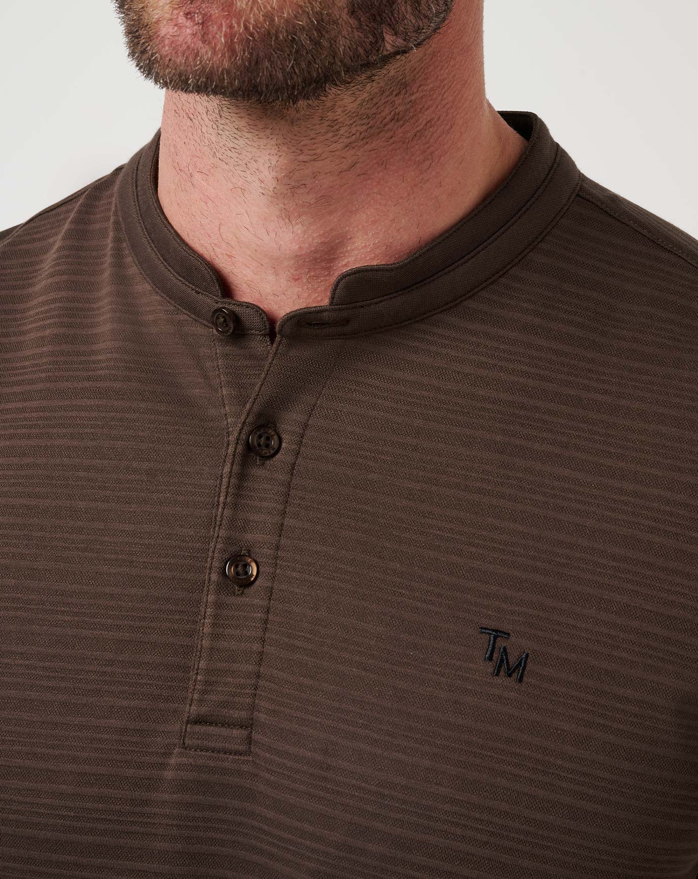 Chocolate Brown Travis Mathew Winning Record Henley Polo