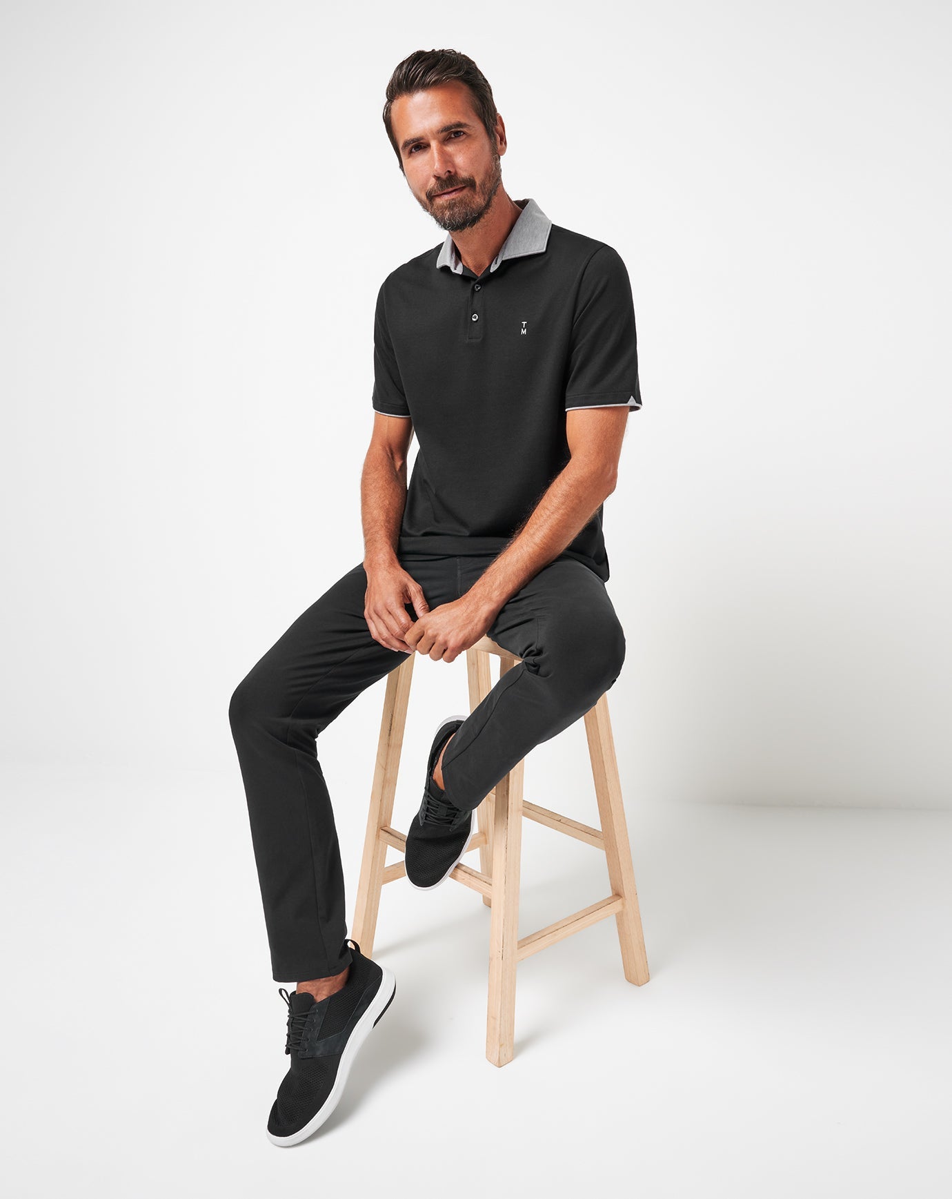 Black Travis Mathew Reservation Number Polo