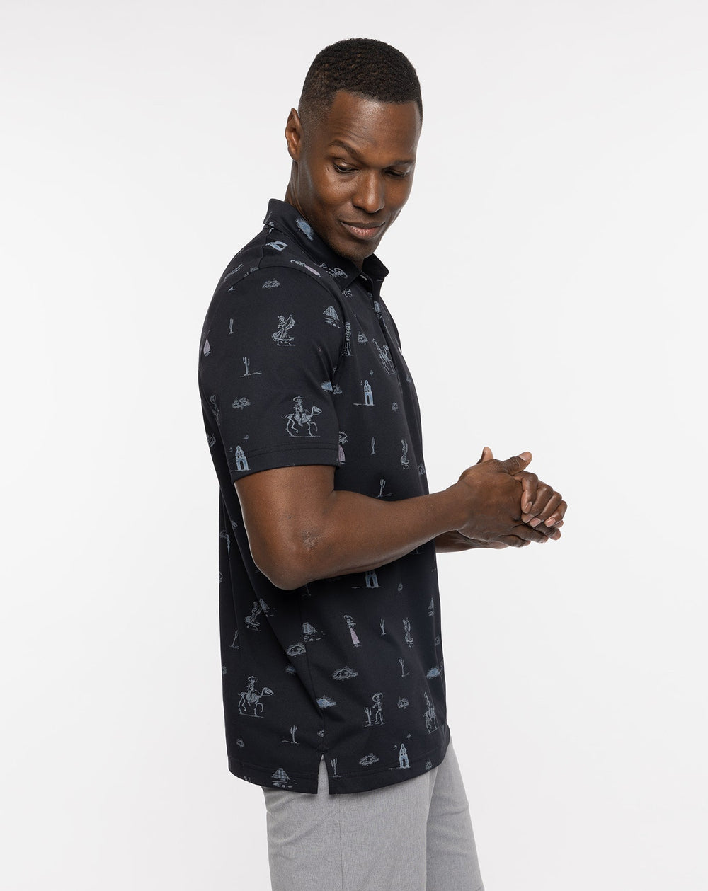 Black Travis Mathew Acai Palm Polo