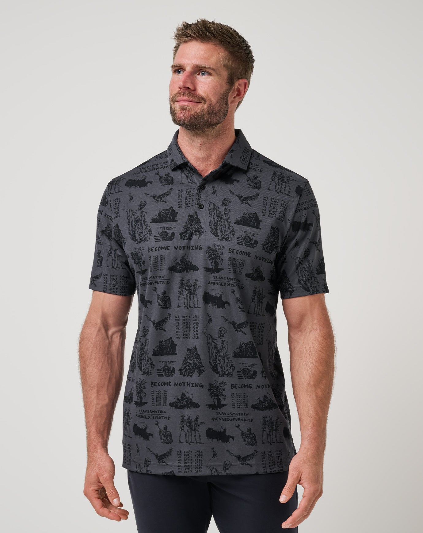 Grey/Black Travis Mathew Sound Check Polo
