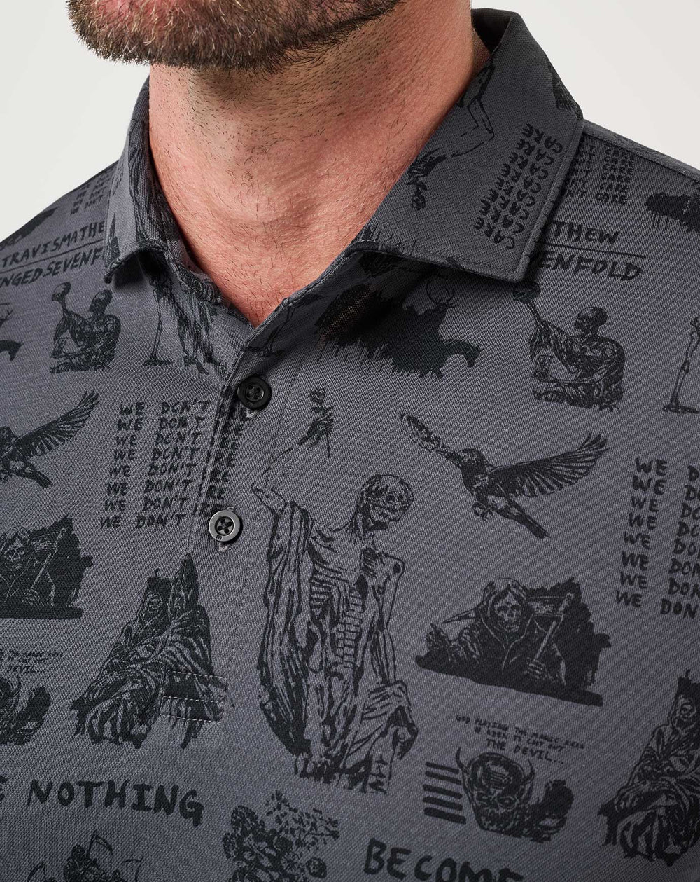 Grey/Black Travis Mathew Sound Check Polo