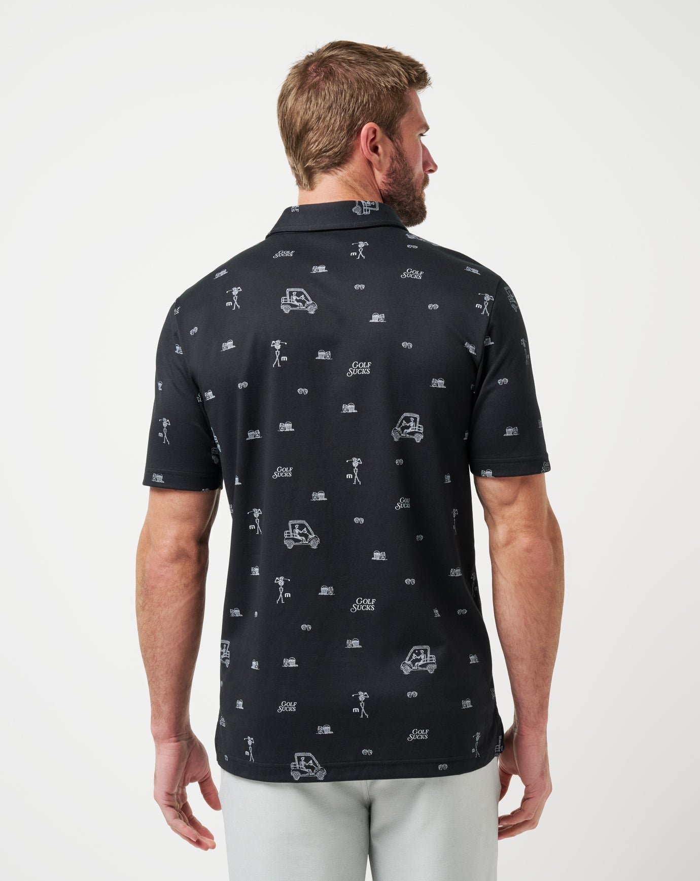 Black Travis Mathew Golf Sucks Polo