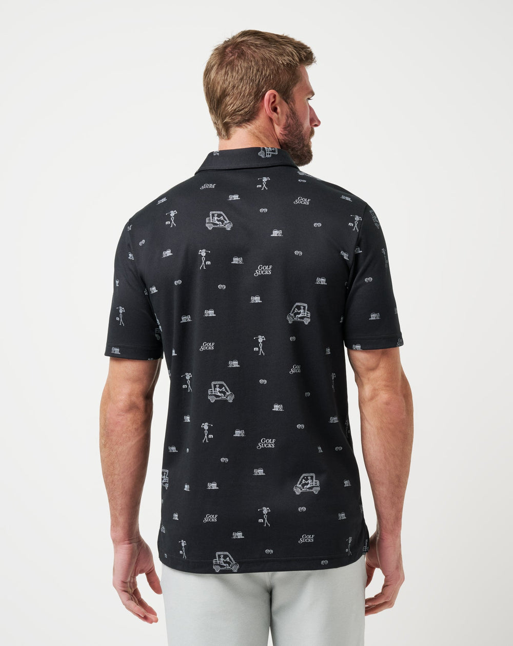 Black Travis Mathew Golf Sucks Polo