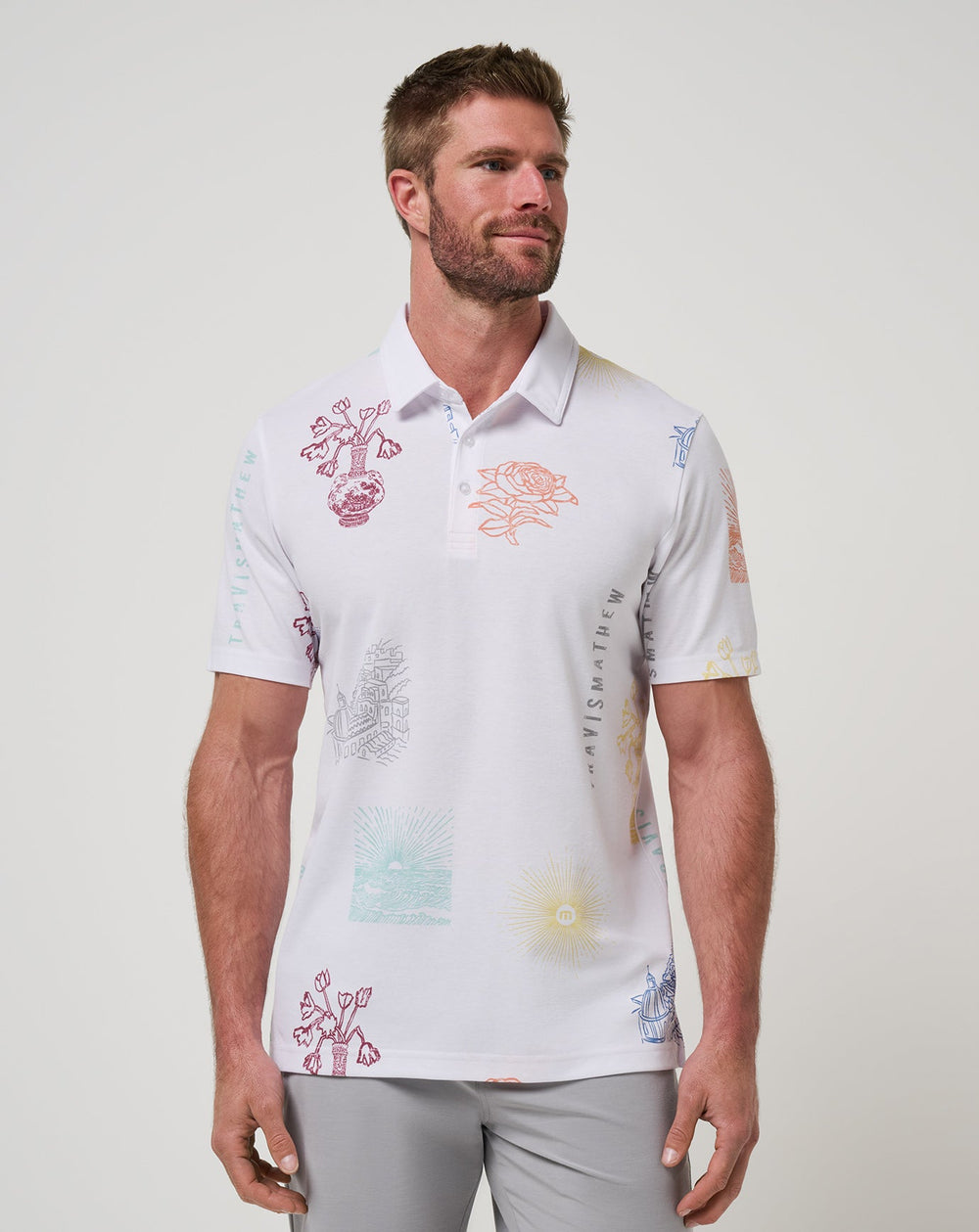 White Travis Mathew Passport Polo