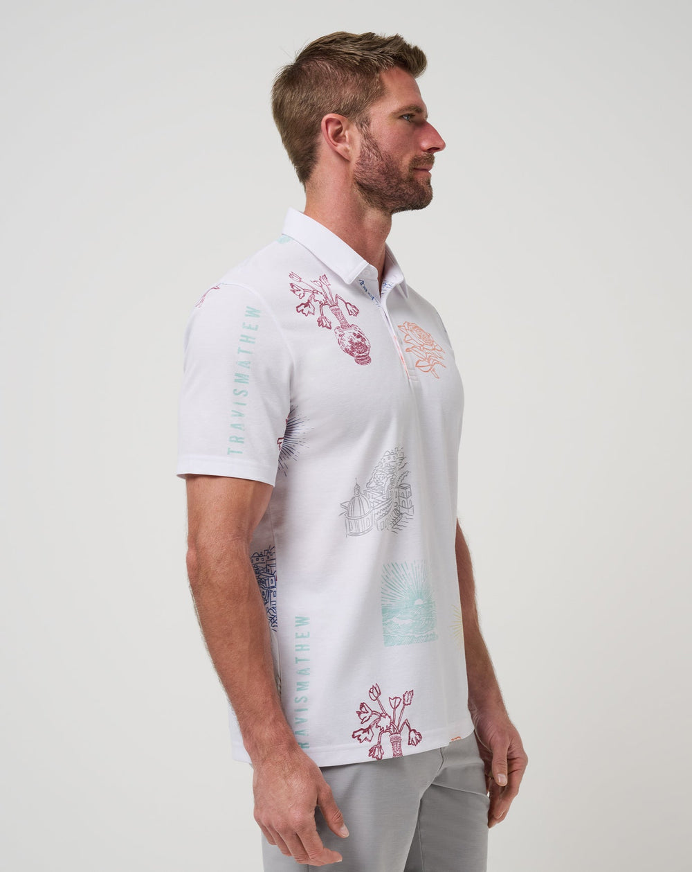White Travis Mathew Passport Polo