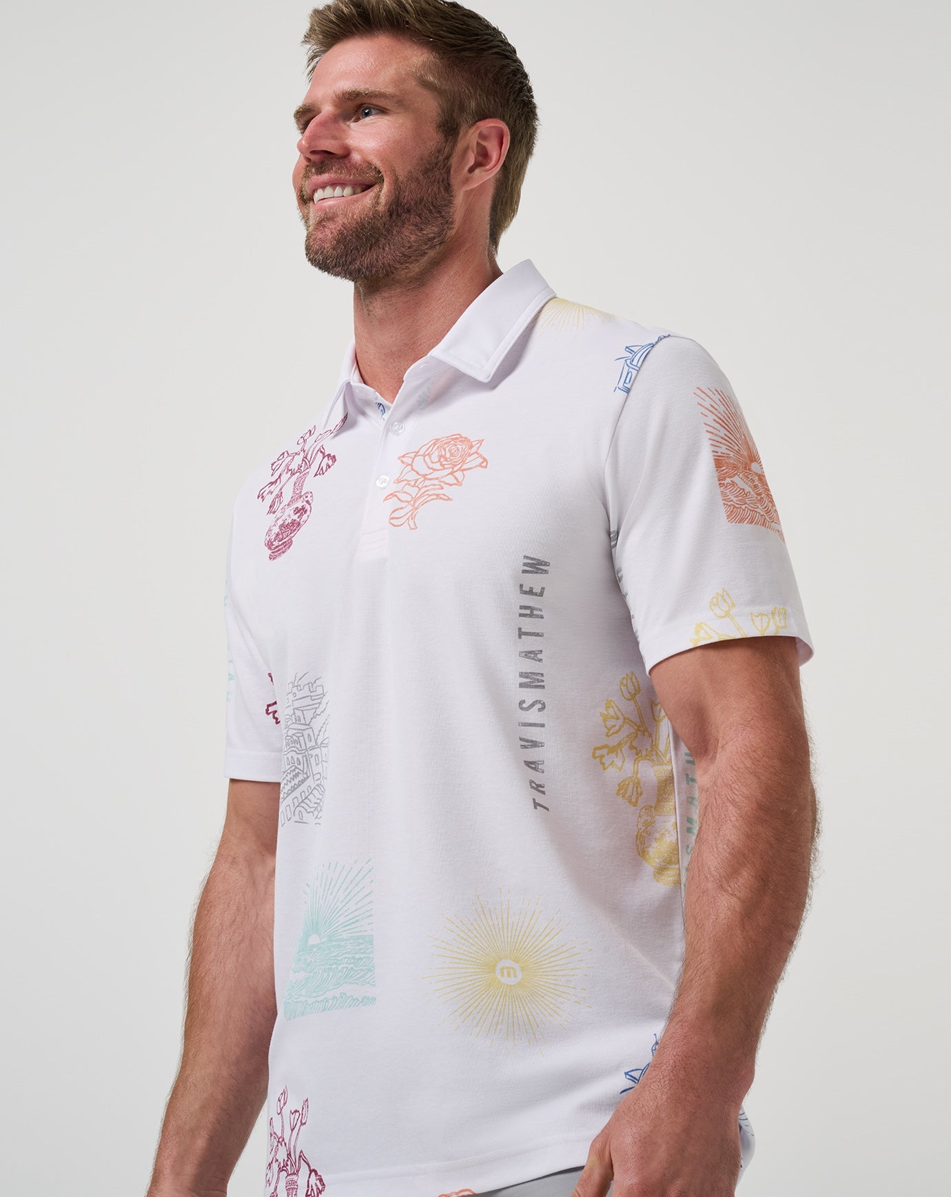 White Travis Mathew Passport Polo