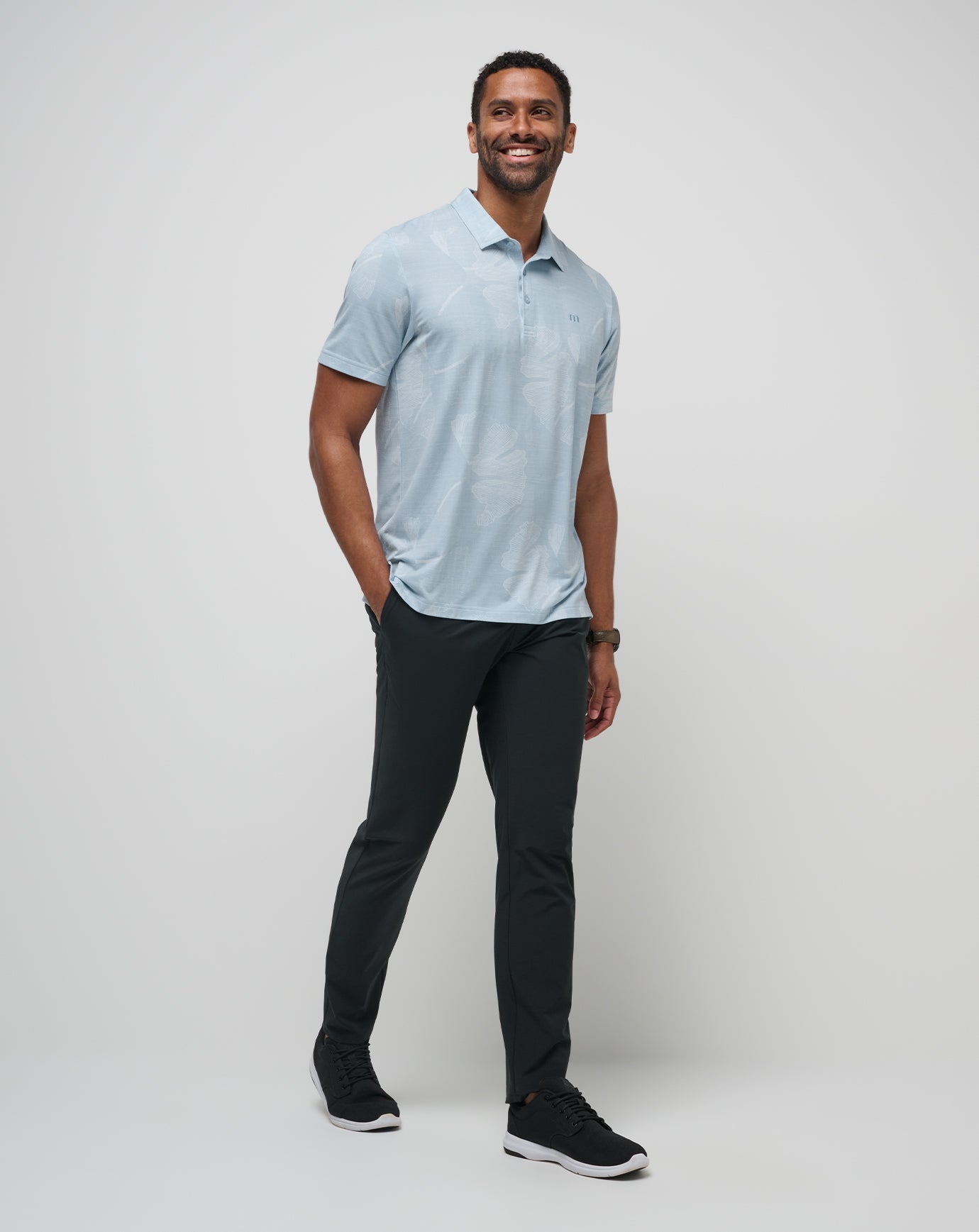 Heather Dusty Blue Travis Mathew Featherweight Mist Polo