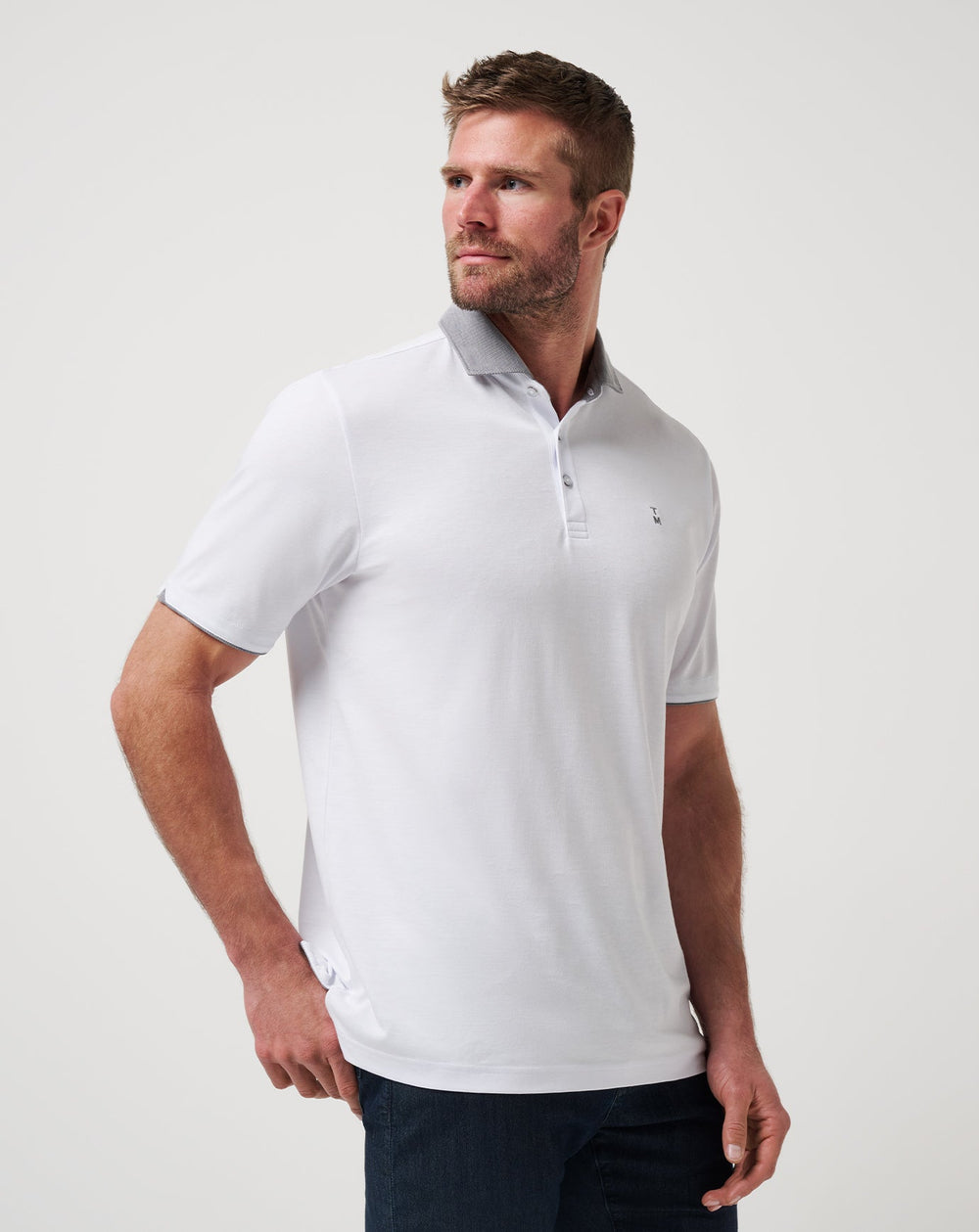 White Travis Mathew Reservation Number Polo