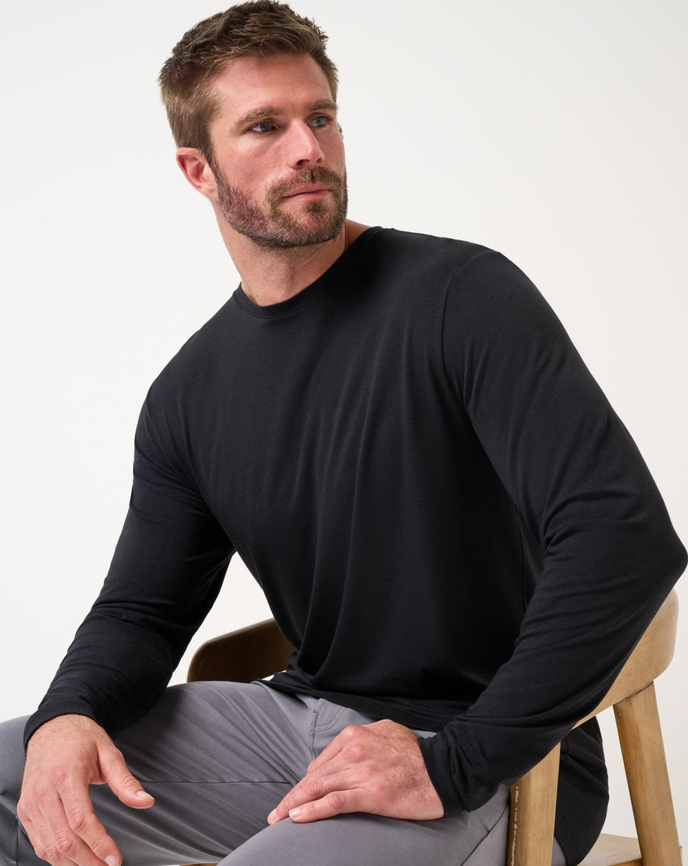 Black Travis Mathew Cloud Crew Long Sleeve Tee