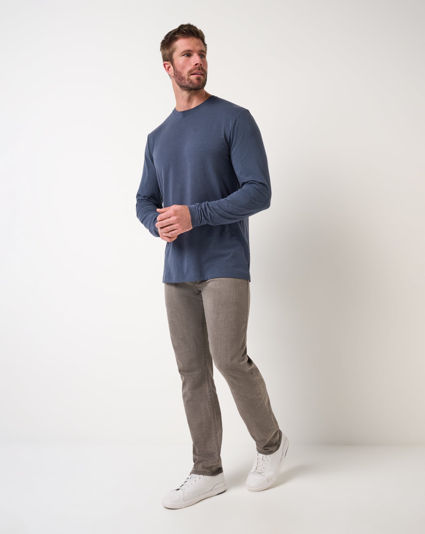 Blue Nights Travis Mathew Cloud Crew Long Sleeve Tee