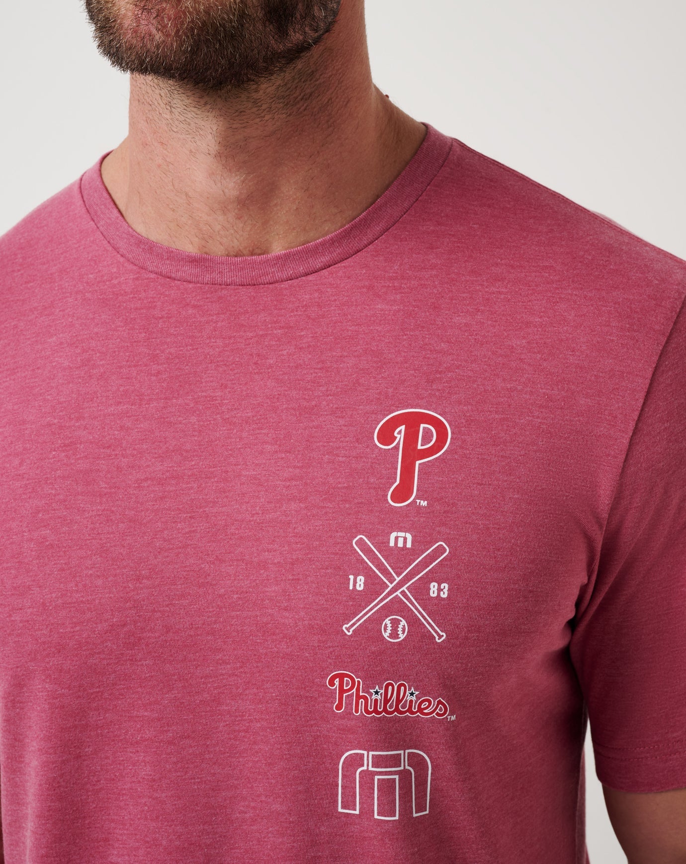 Heather Red Travis Mathew Philadelphia Phillies Sunset Slam 2.0 Tee