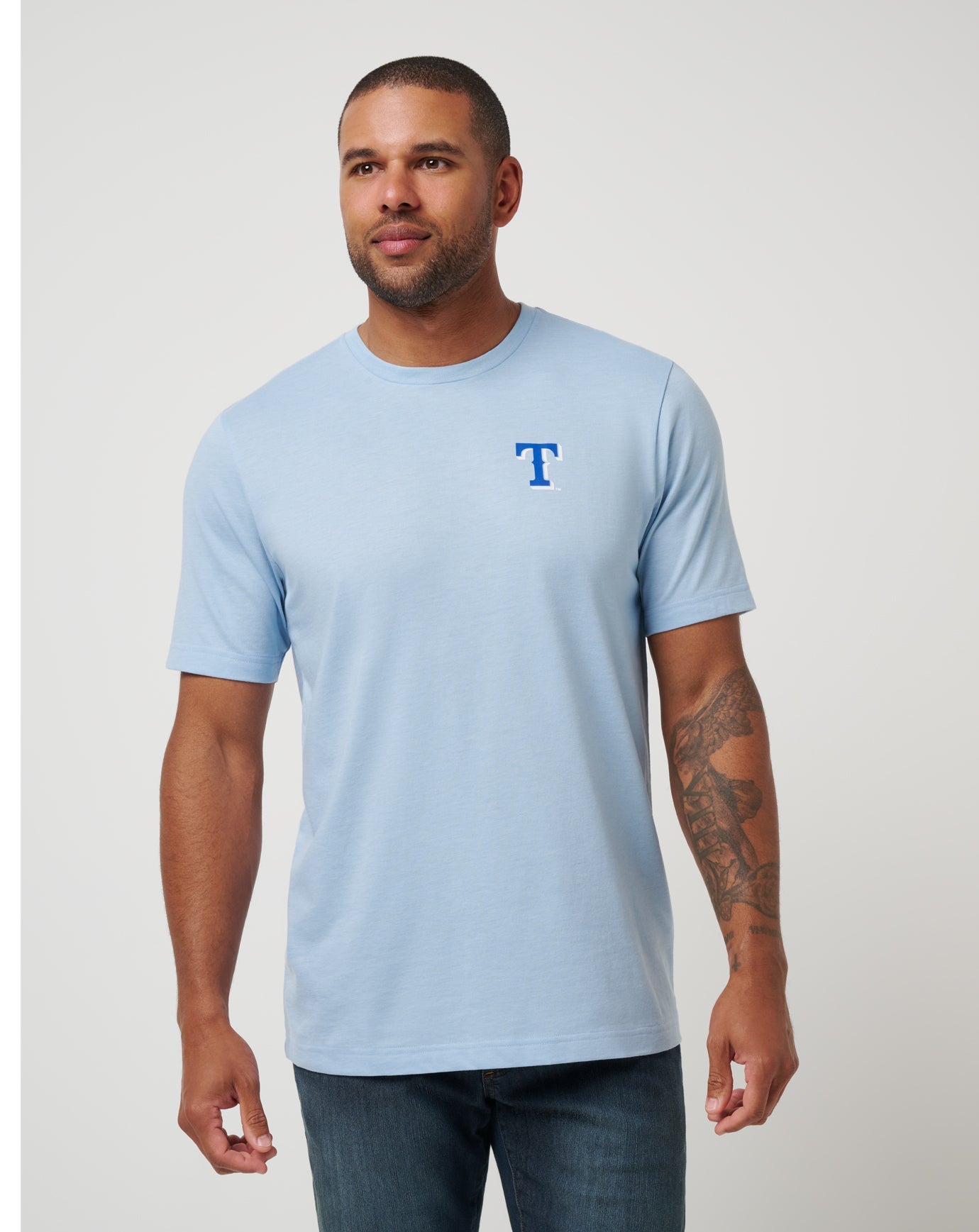 Heather Blue Travis Mathew Texas Rangers Friendly Rivalry Tee