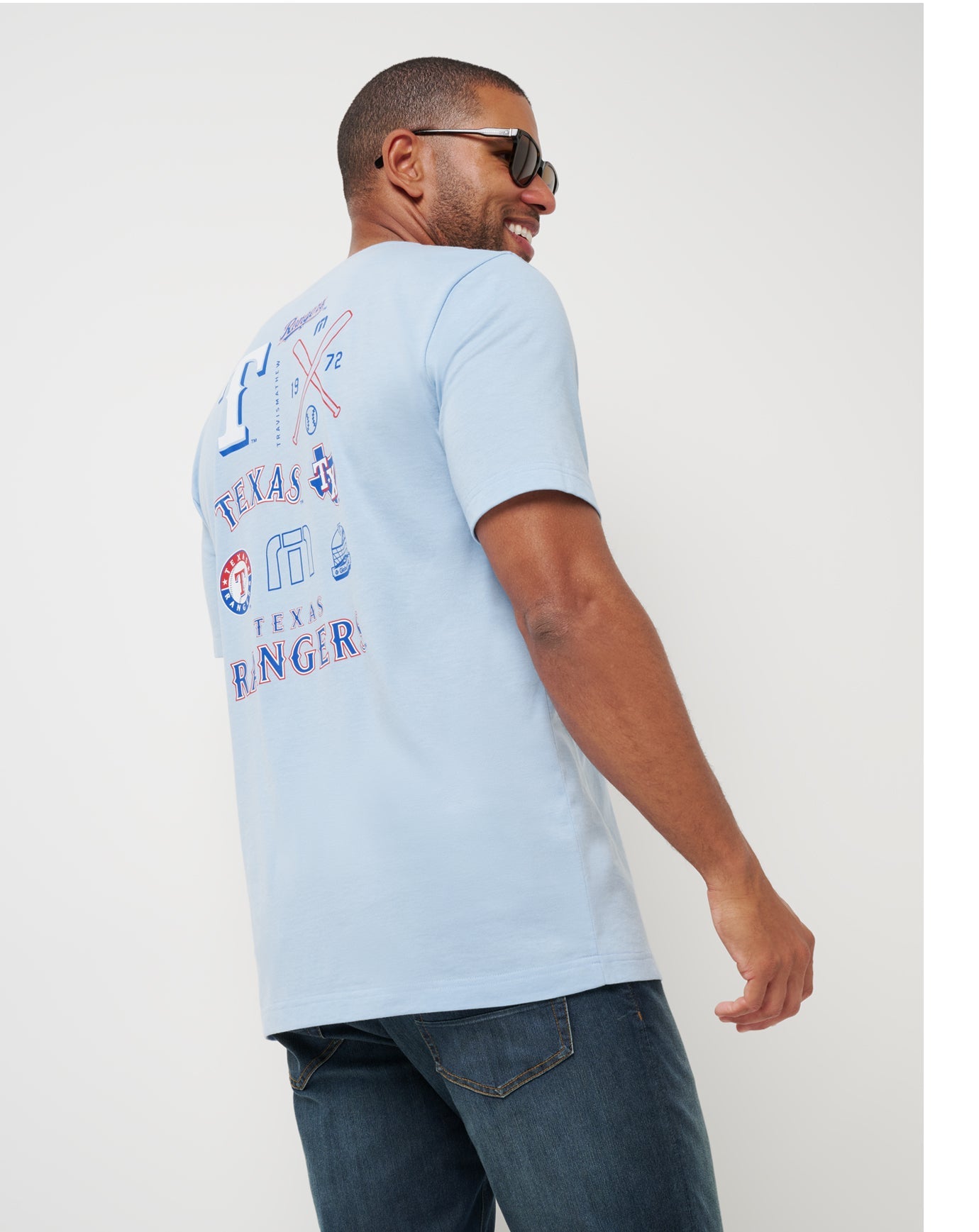 Heather Blue Travis Mathew Texas Rangers Friendly Rivalry Tee