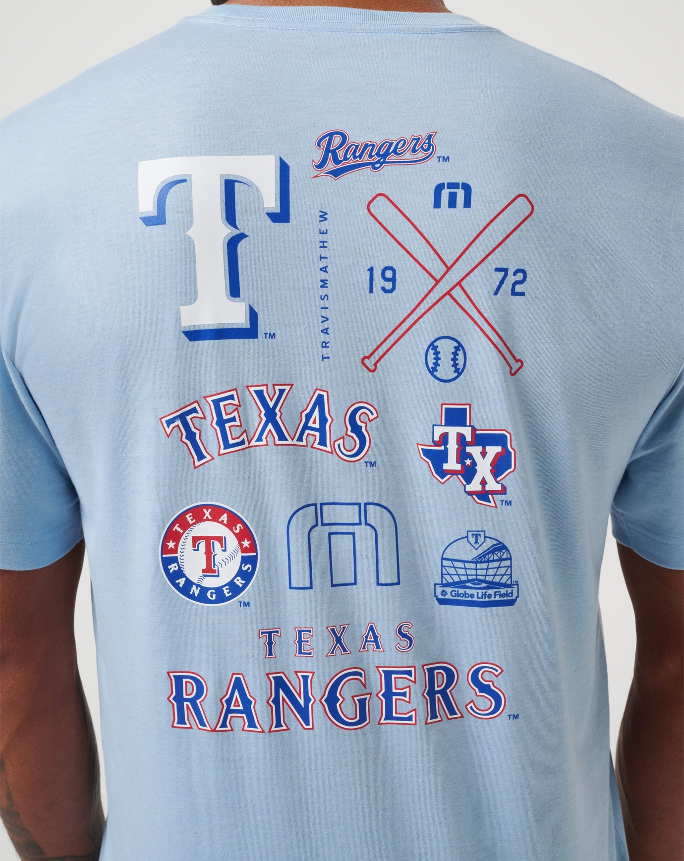 Heather Blue Travis Mathew Texas Rangers Friendly Rivalry Tee