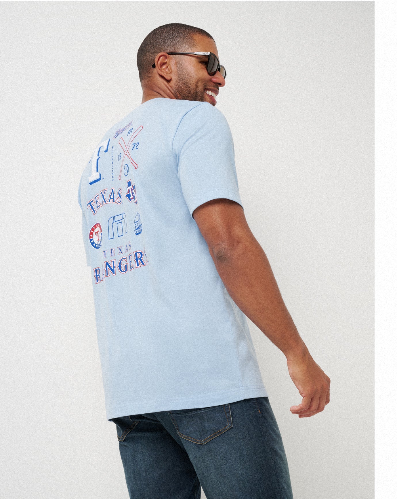 Heather Blue Travis Mathew Texas Rangers Friendly Rivalry Tee