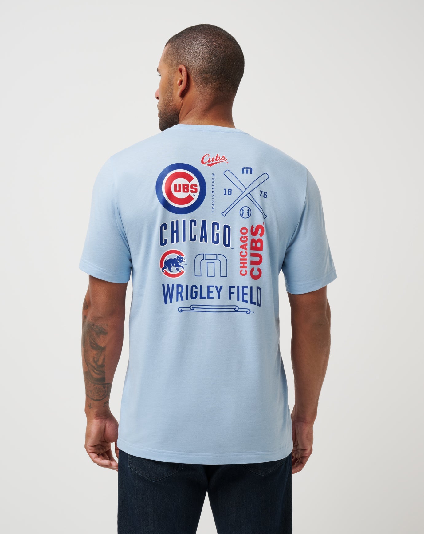 Heather Blue Travis Mathew Chicago Cubs Friendly Rivalry Tee