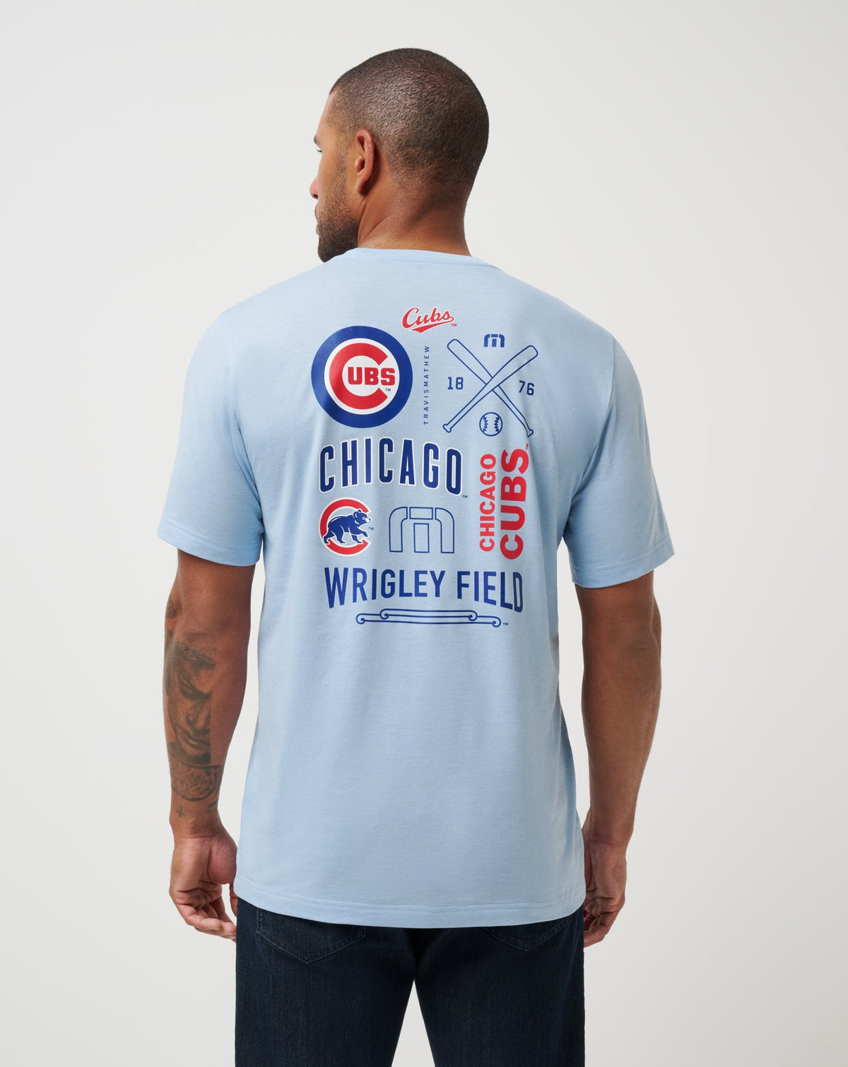 Heather Blue Travis Mathew Chicago Cubs Friendly Rivalry Tee
